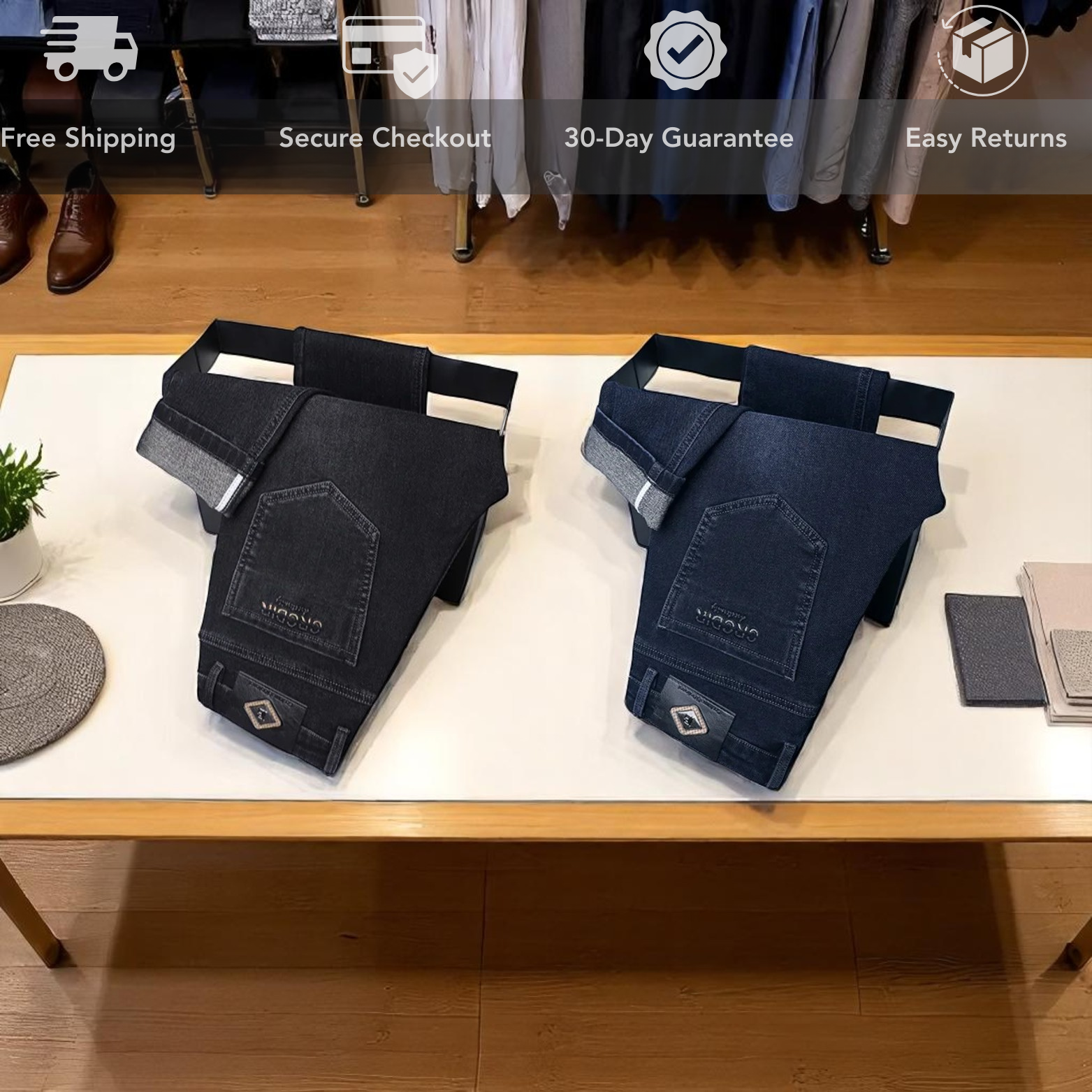 Men straight fit jeans black blue gray colors – The Crew