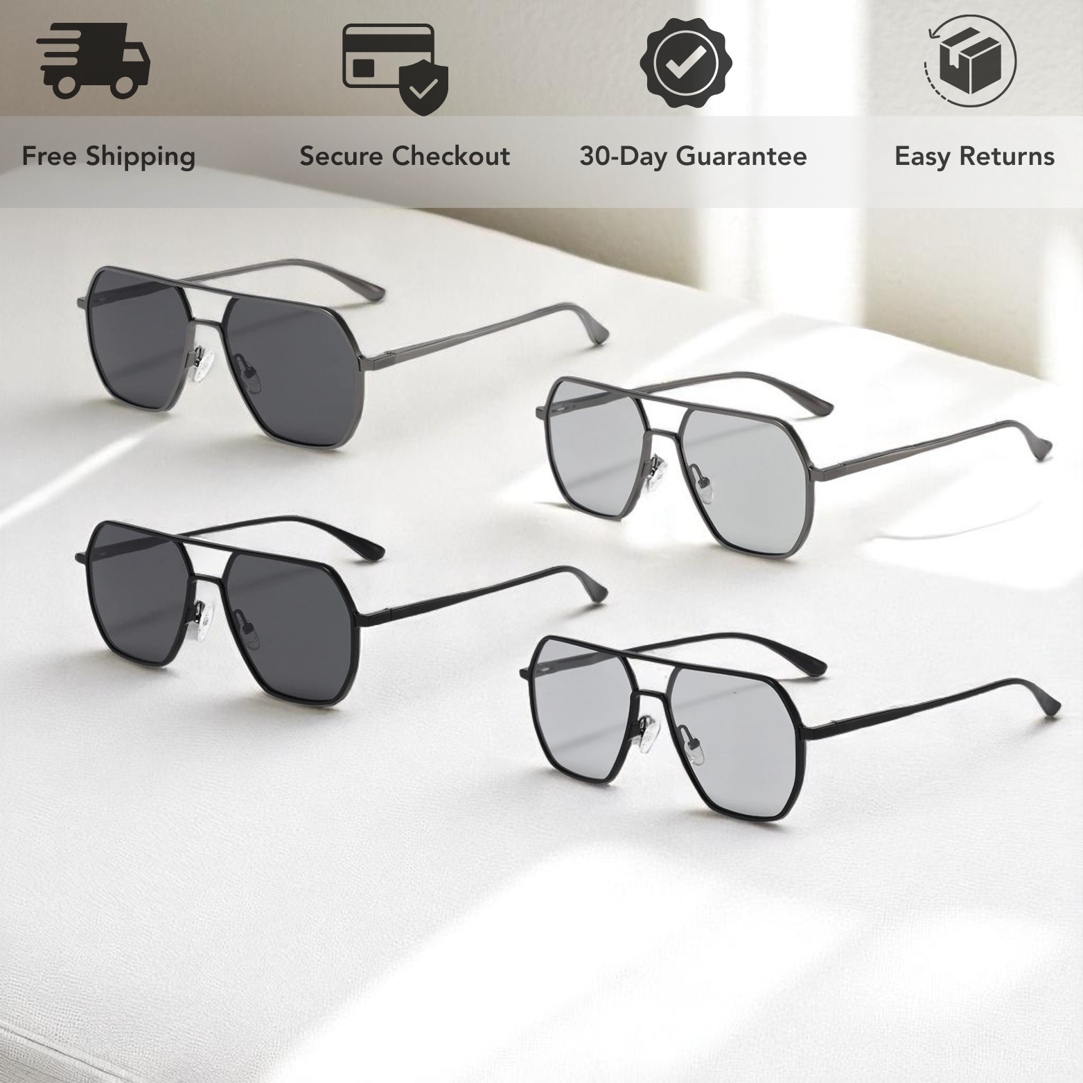 Photochromic polarized sunglasses color options – The Crew