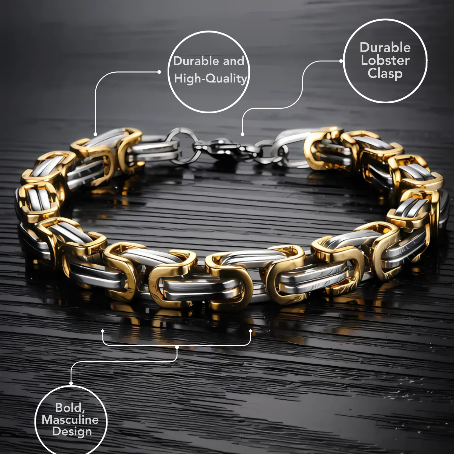 Biker bracelet stainless steel Details – The Crew