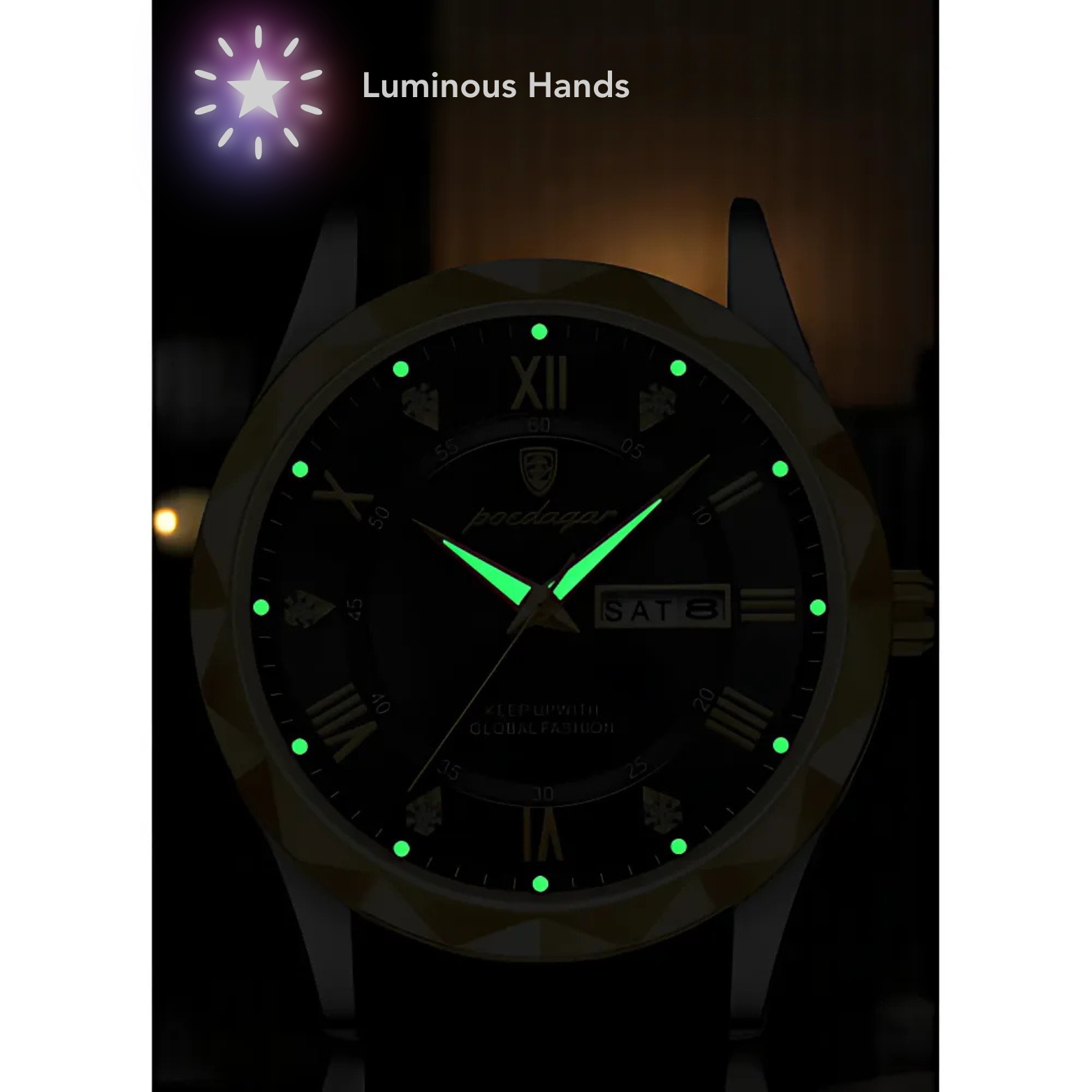 POEDAGAR 615 Luxury Executive Watch Night Luminous Mode – The Crew