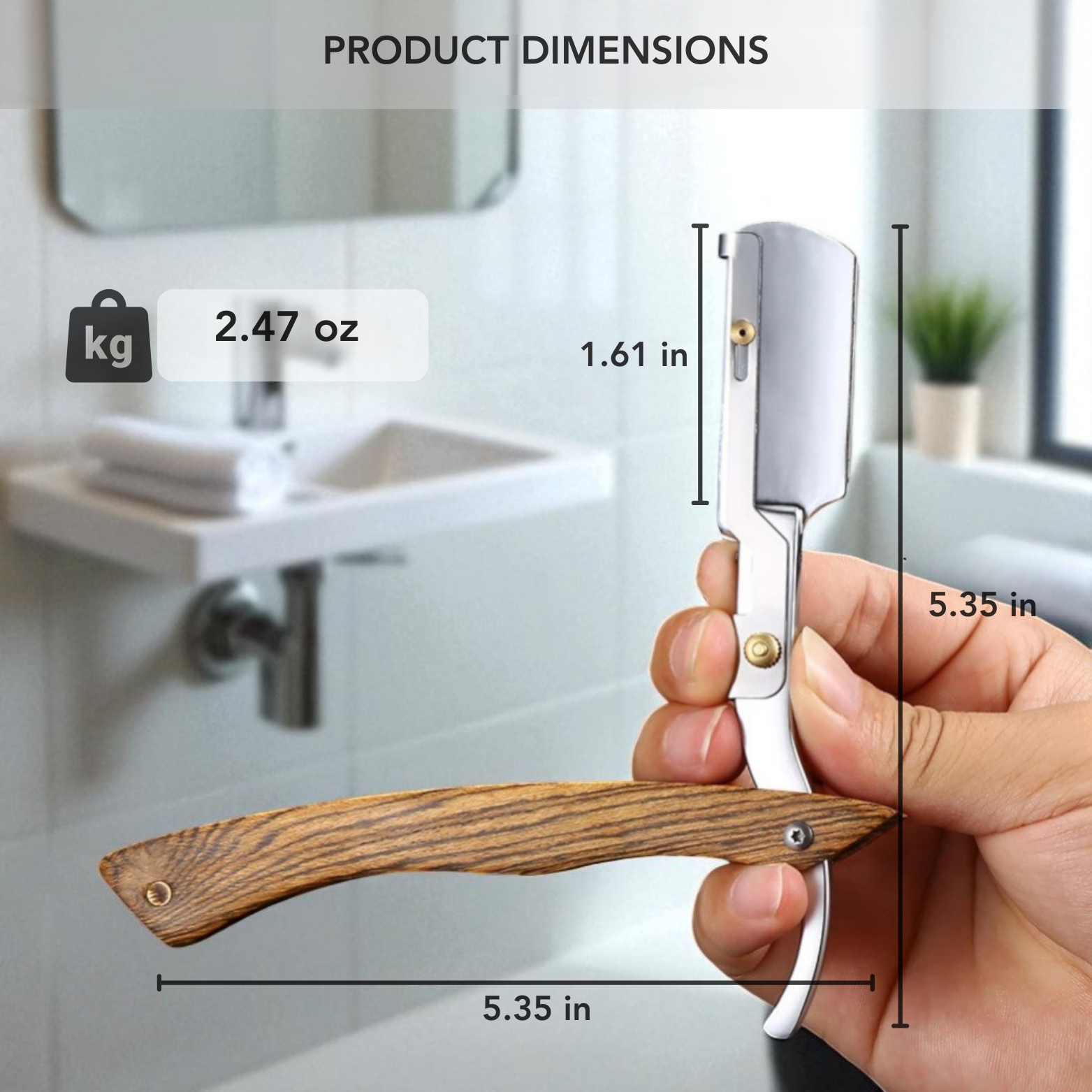 Straight Razor Grooming Product dimensions – The Crew