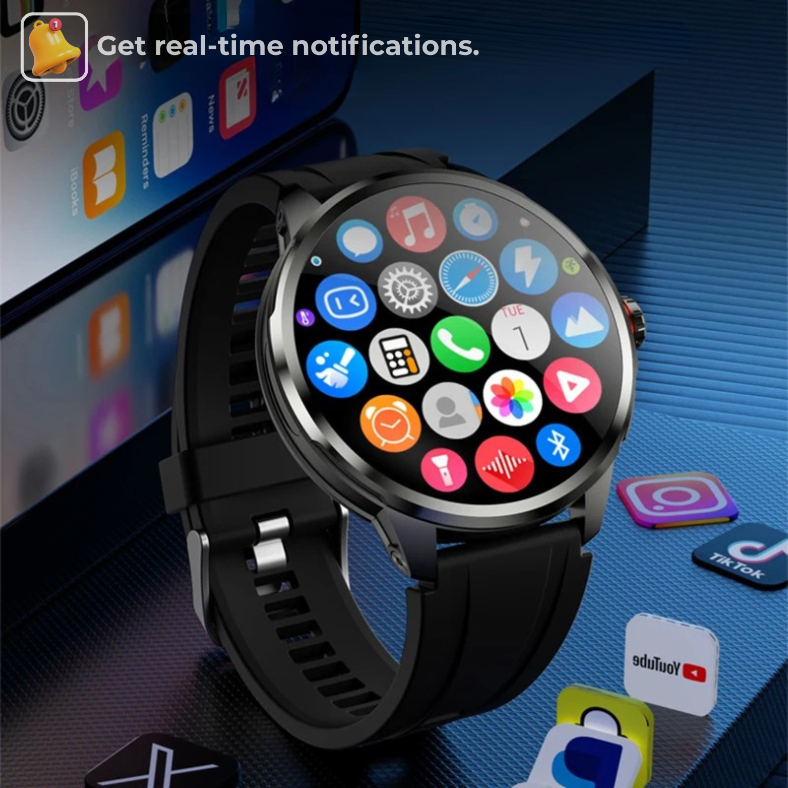 Smartwatch Full App Icons AMOLED Display – The Crew