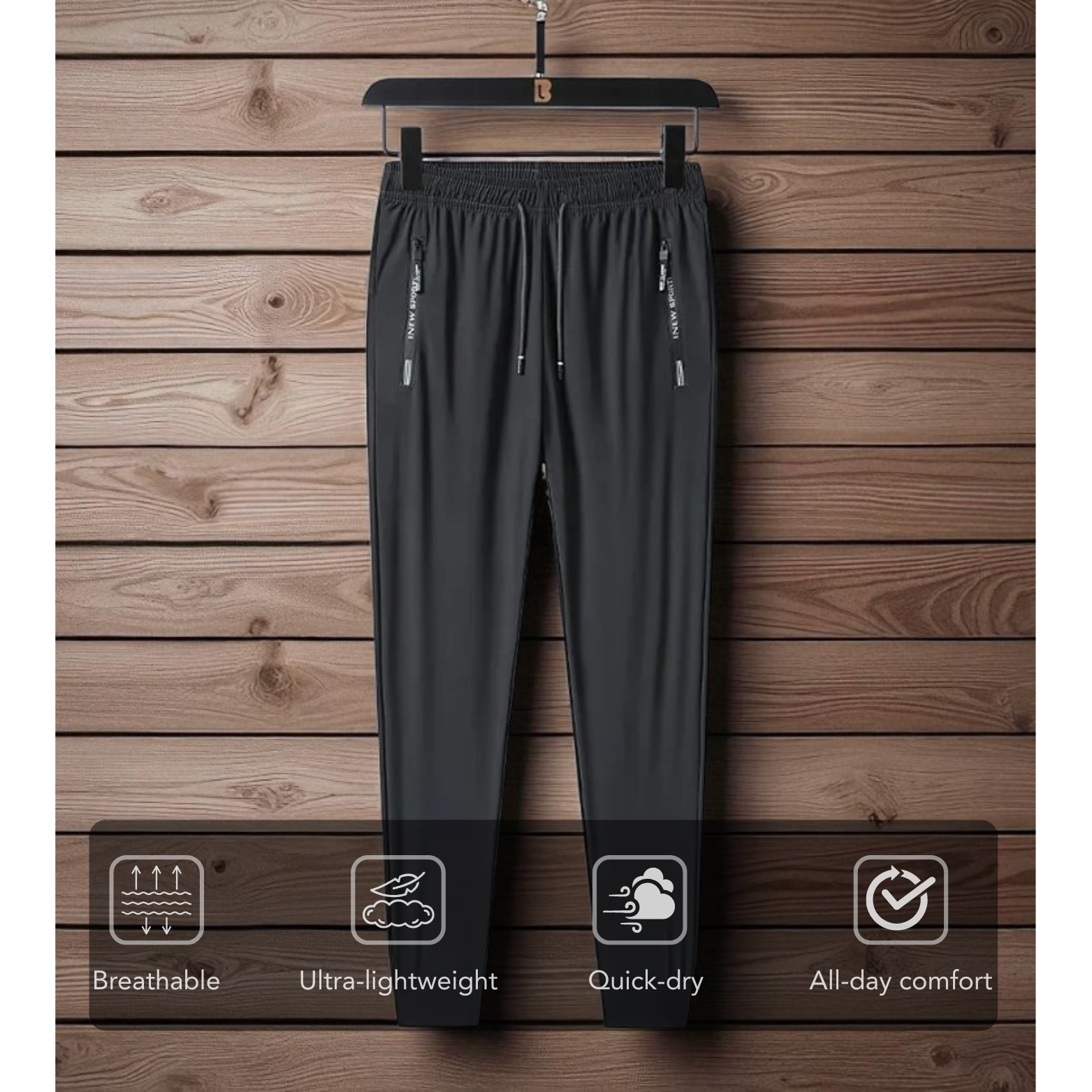 Men’s Summer Ice Silk Joggers Hanging Display – The Crew