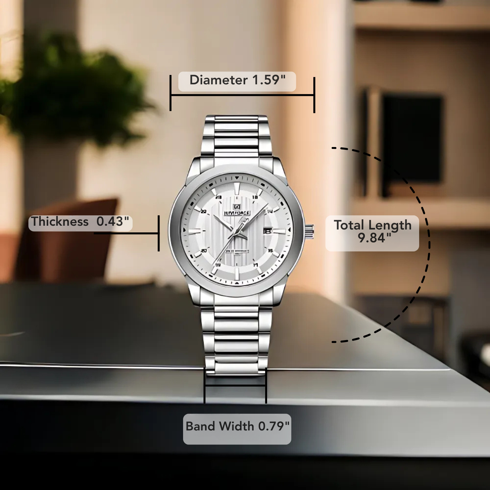 NAVIFORCE NF8029 Silver Dial Desk Lifestyle – The Crew