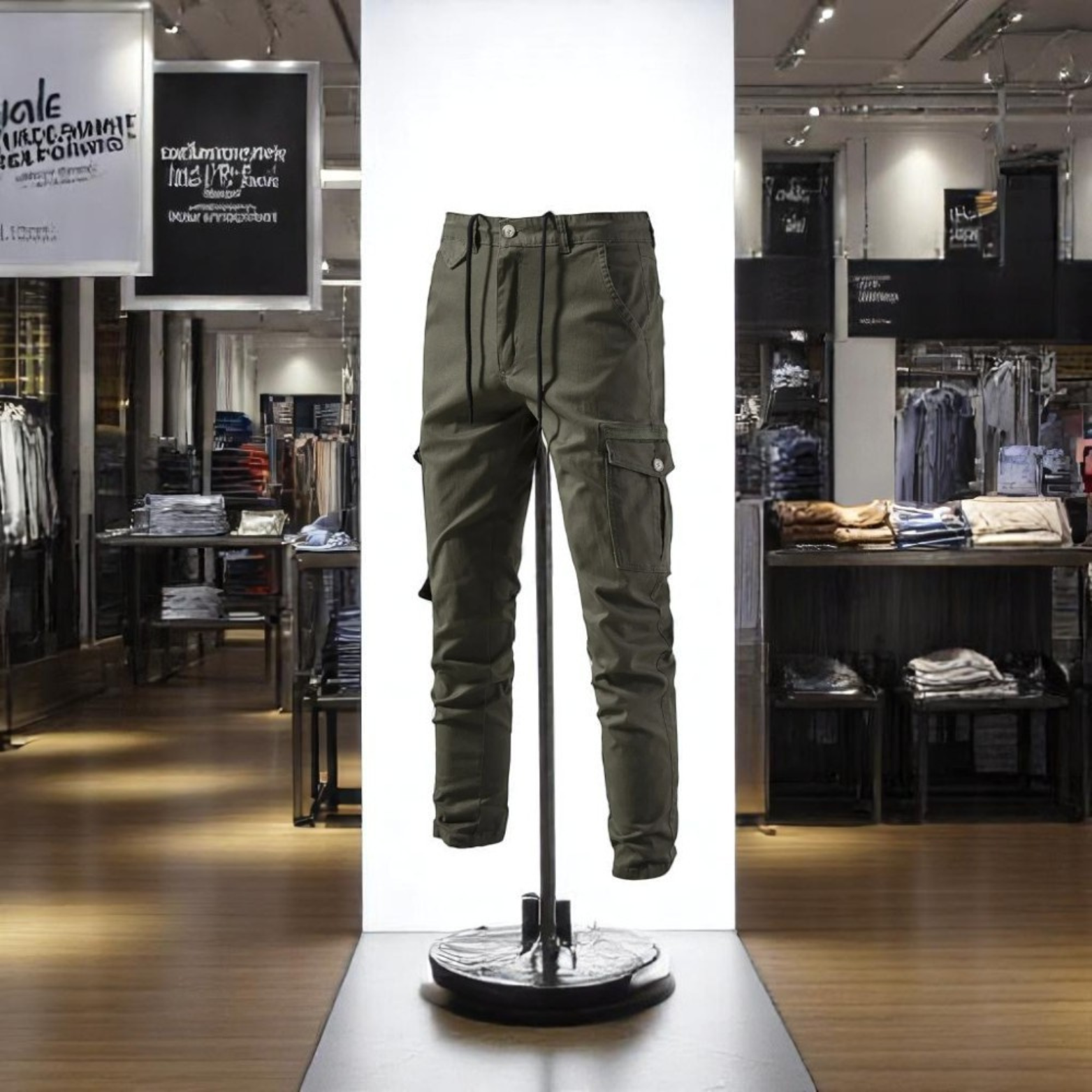 Men’s Cargo Pants Retail Store Display – The Crew
