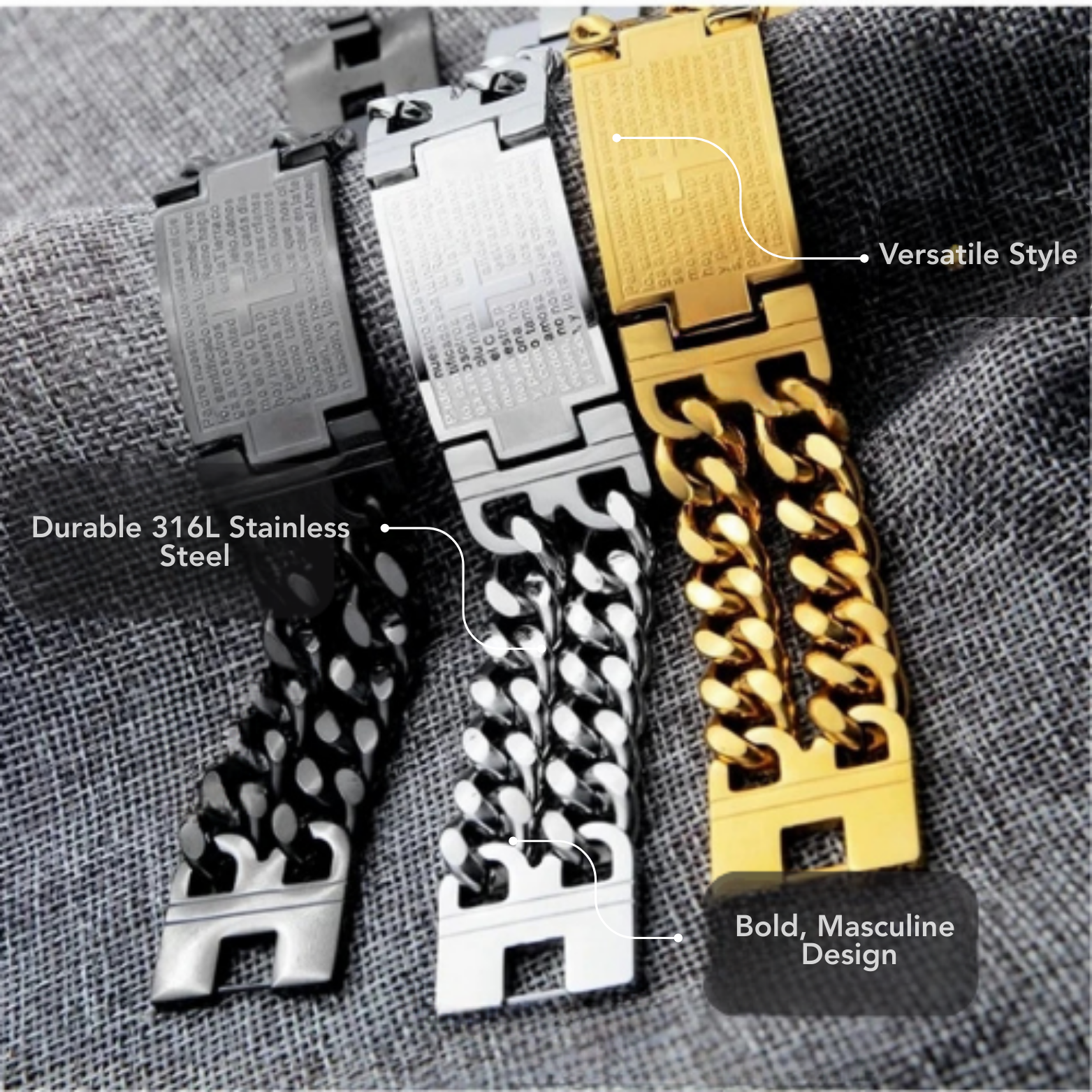 Stainless Steel Cuban Bracelet – Durable & Stylish – The Crew