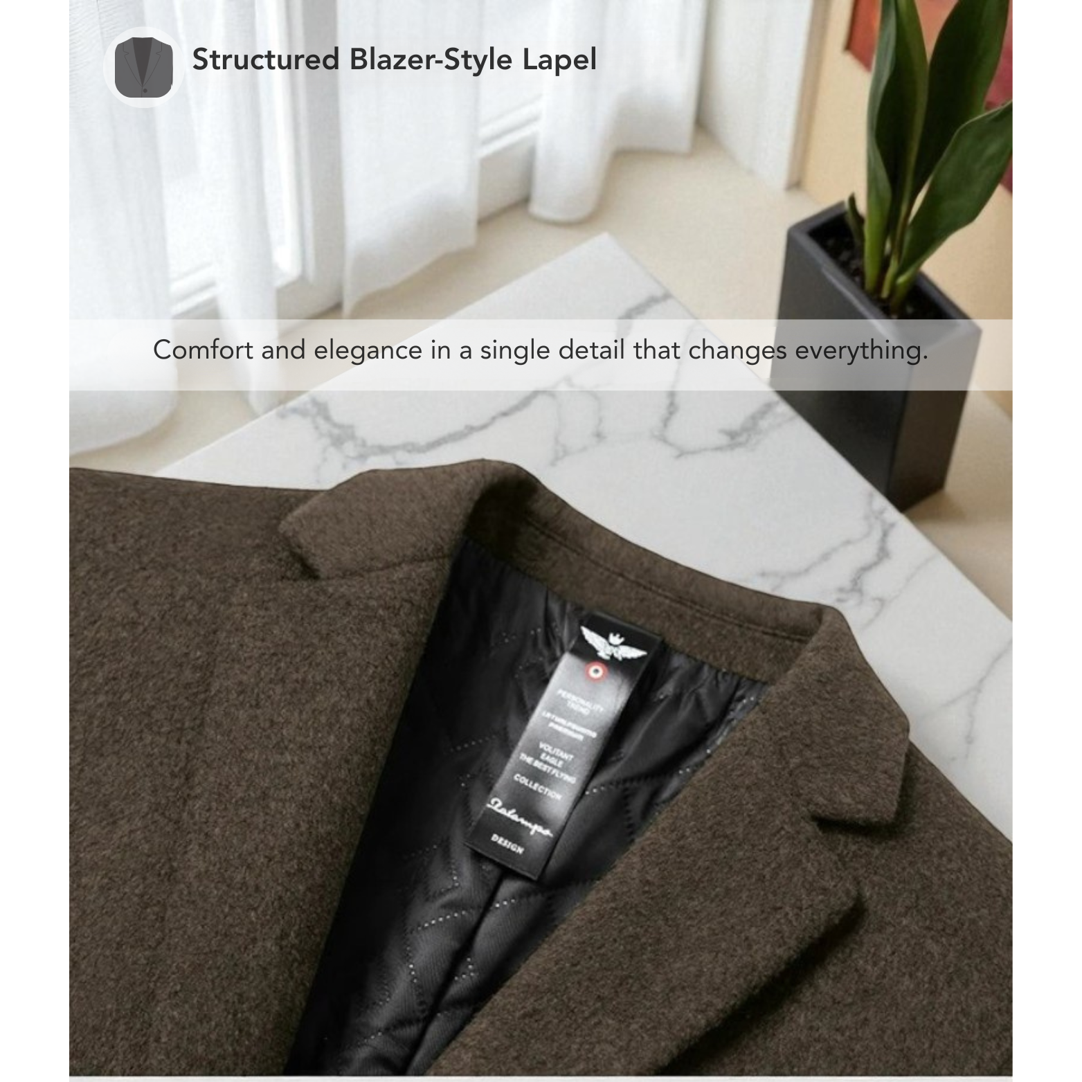 Men trench coat collar and lapel detail – The Crew
