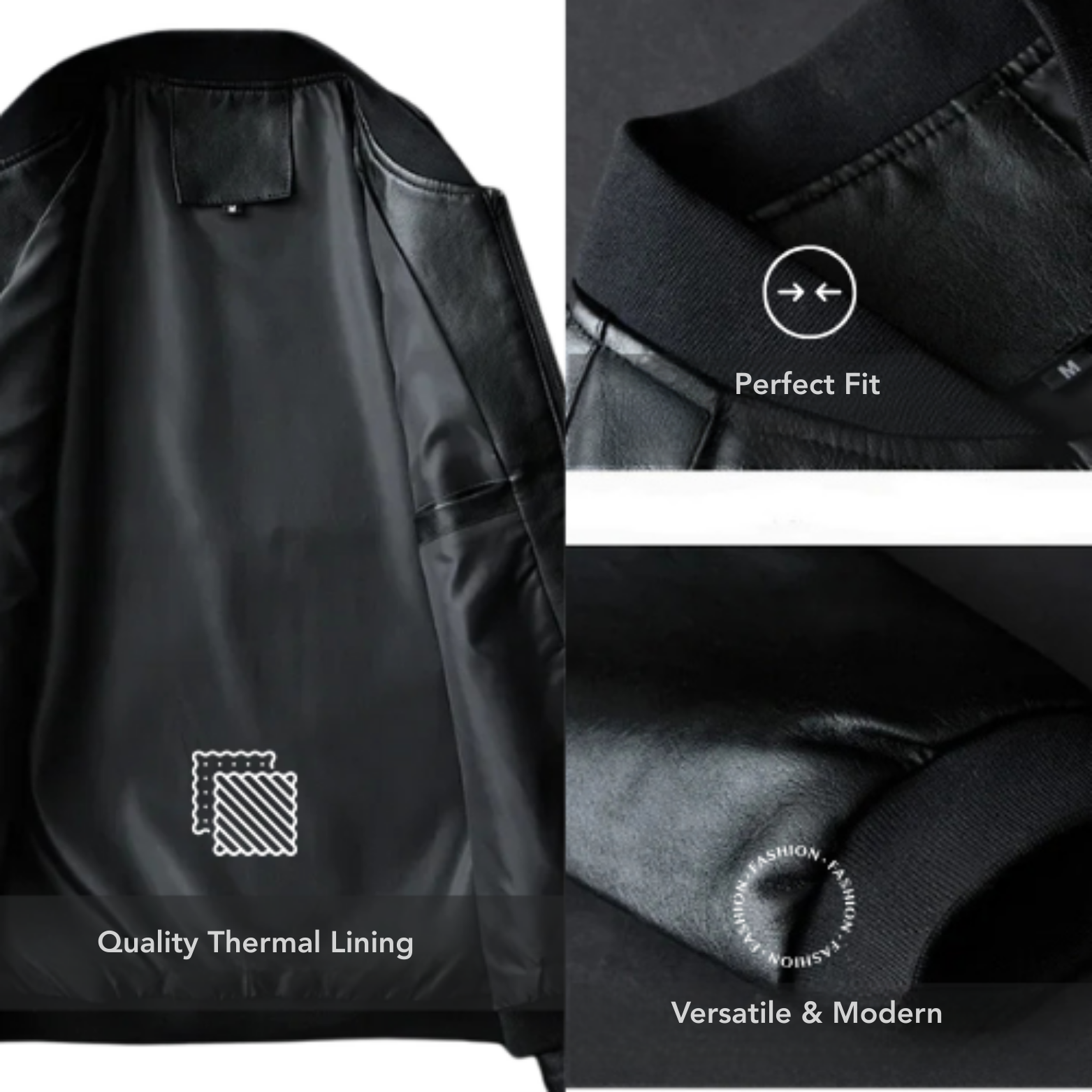 Inside lining detail PU leather jacket – The Crew