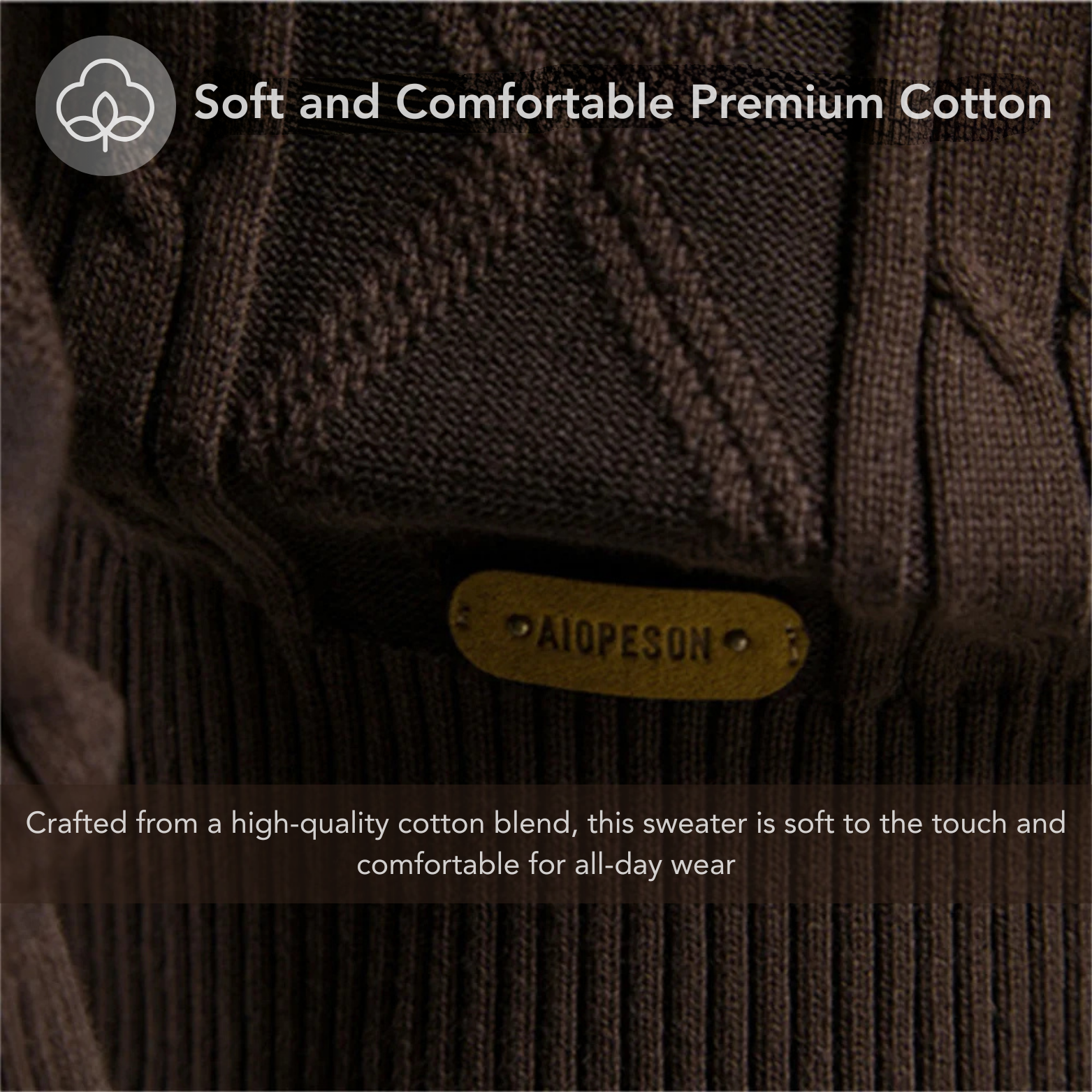 Men’s Diamond Knit Cotton Cardigan Fabric Detail  Close Up – The Crew