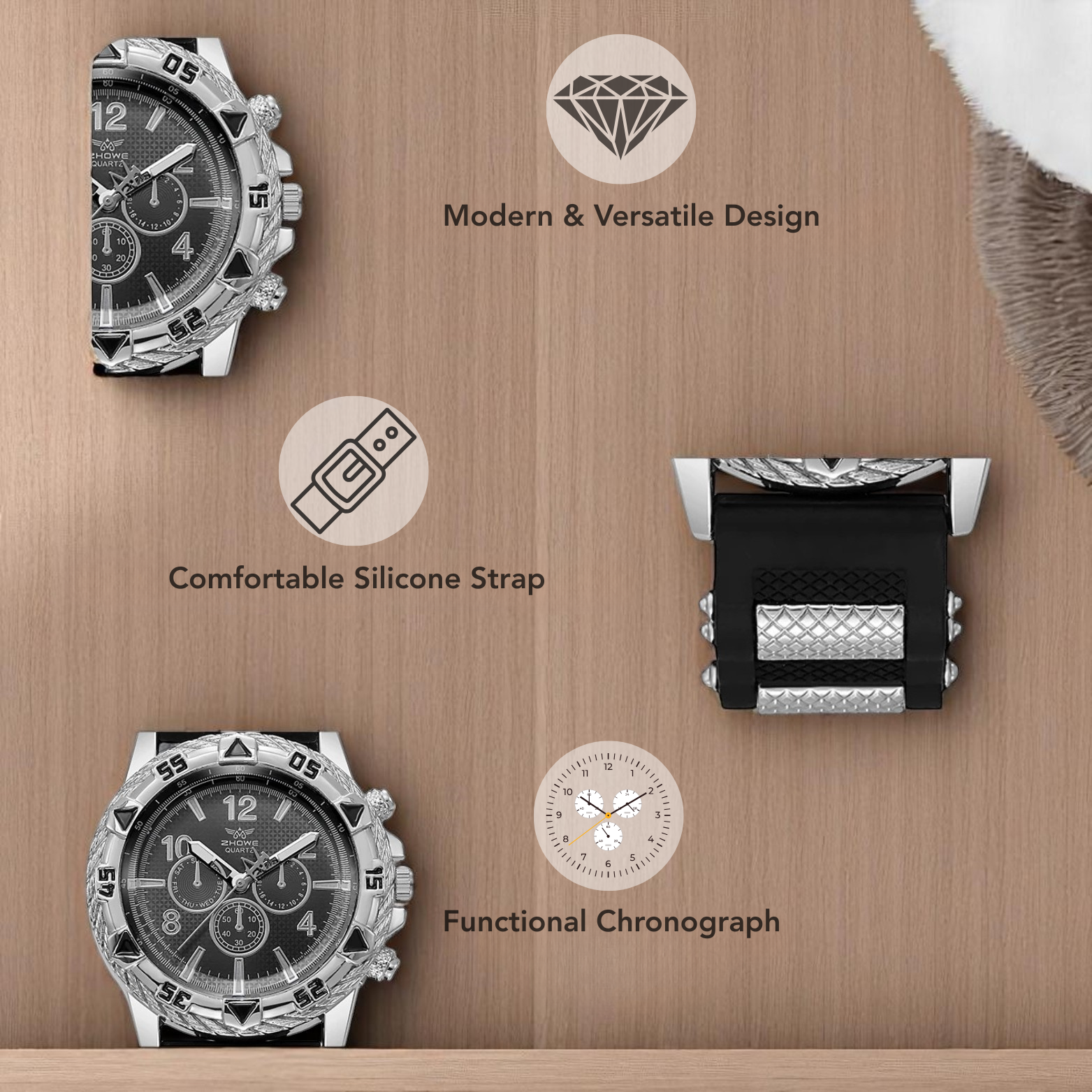 HZM012 Silicone Casual Sport Watch Strap Detail – The Crew