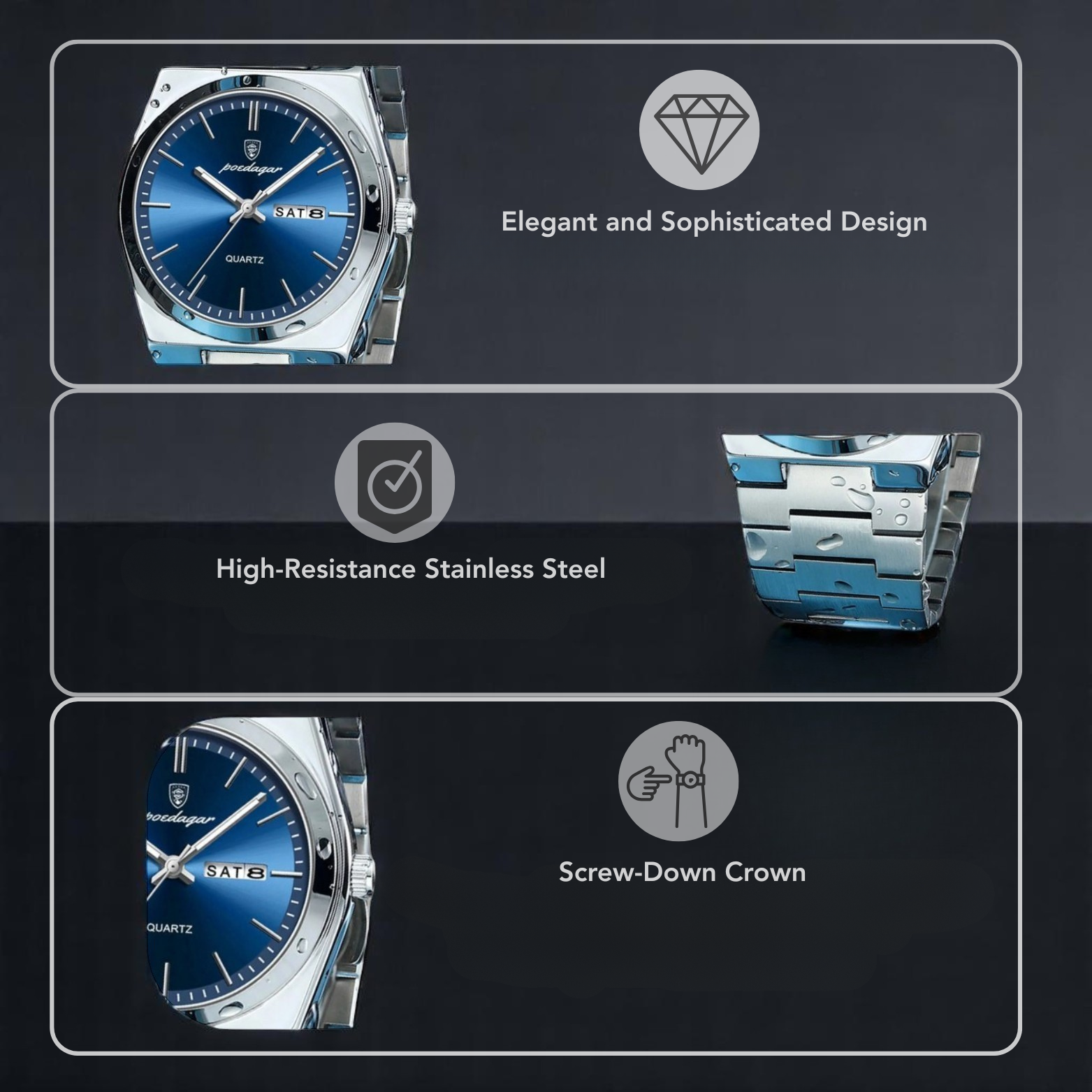 POEDAGAR 930 Luxury Casual Watch Feature Highlights – The Crew