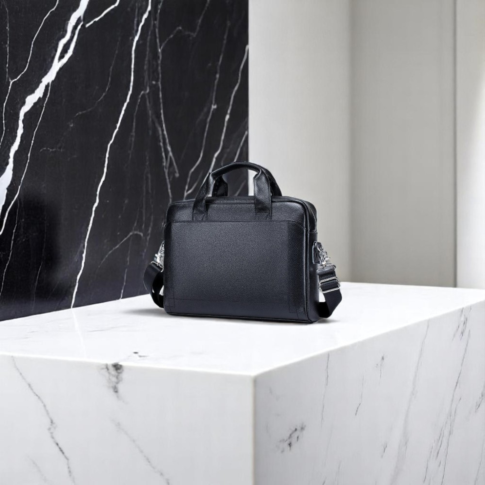 Men’s Leather Executive Bag Studio Display – The Crew