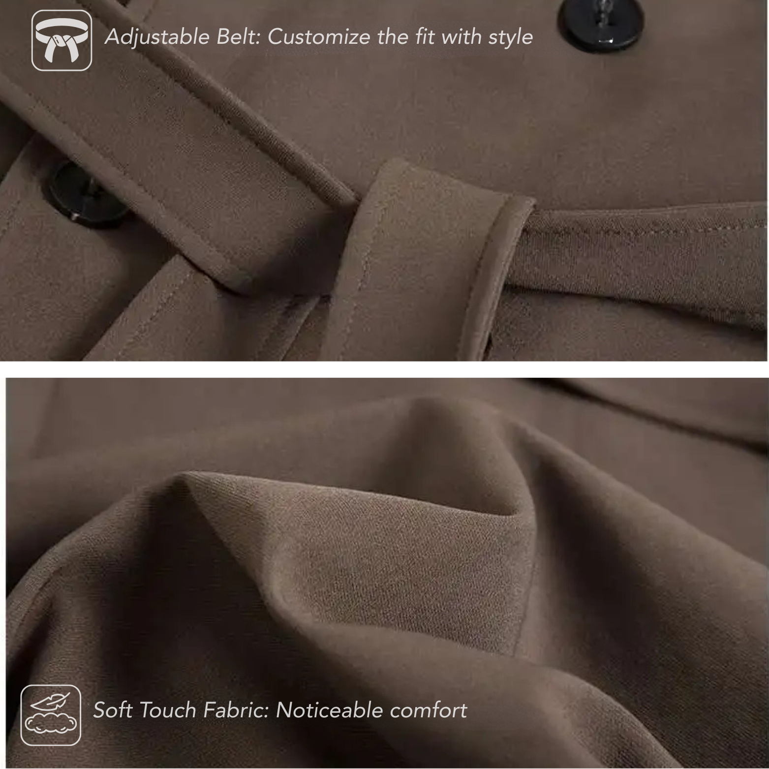 Men long trench coat button belt detail – The Crew