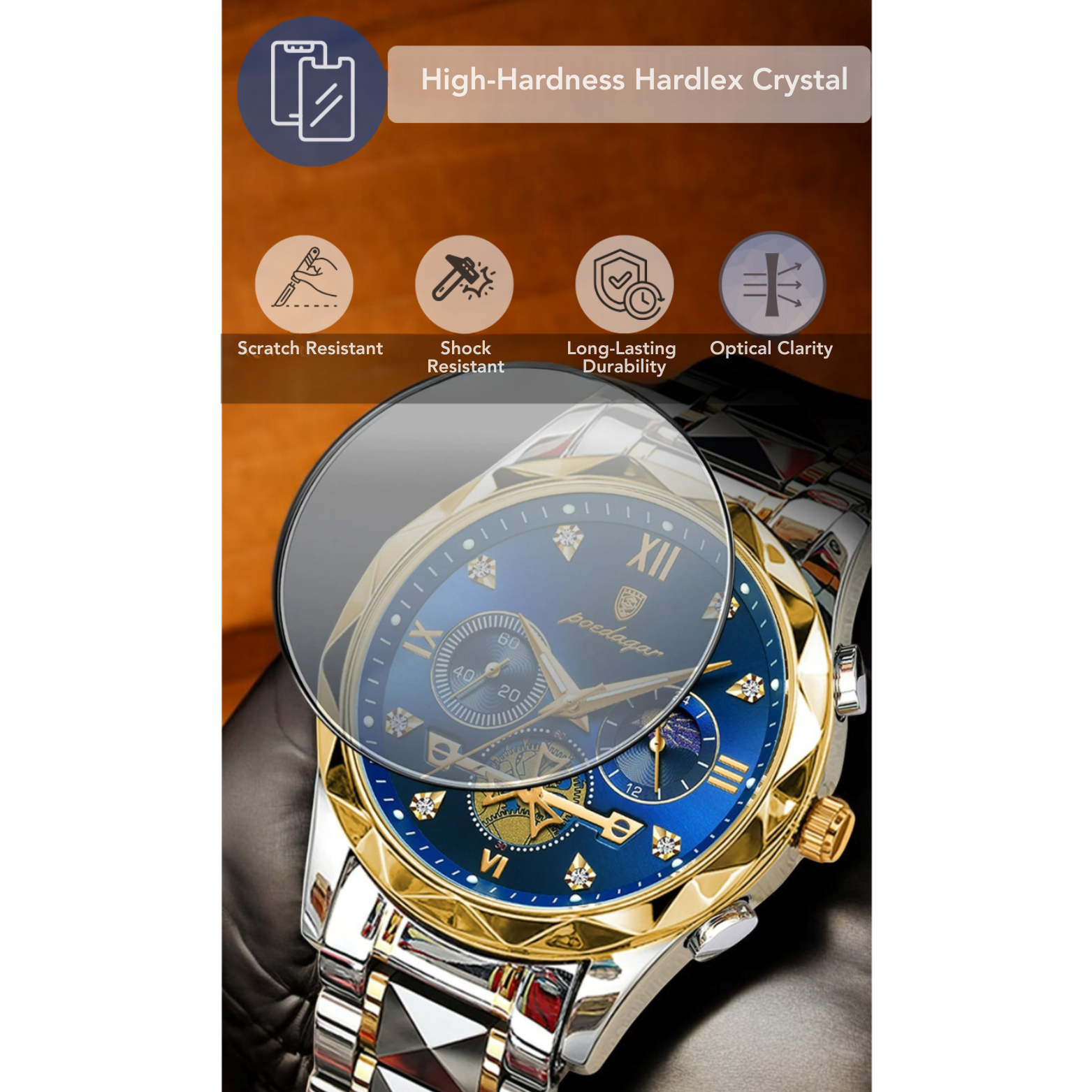 POEDAGAR 996 Chronograph Gold Accent Dial – The Crew