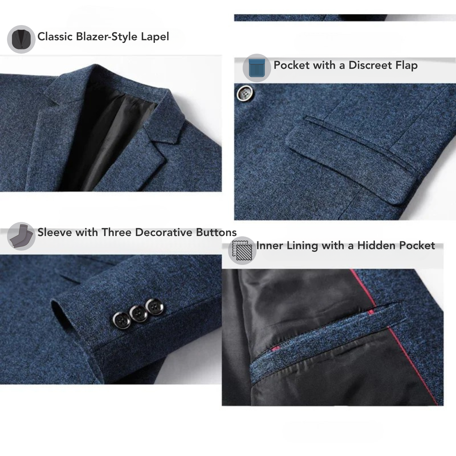 Men blazer sleeve and stitching detail – The Crew