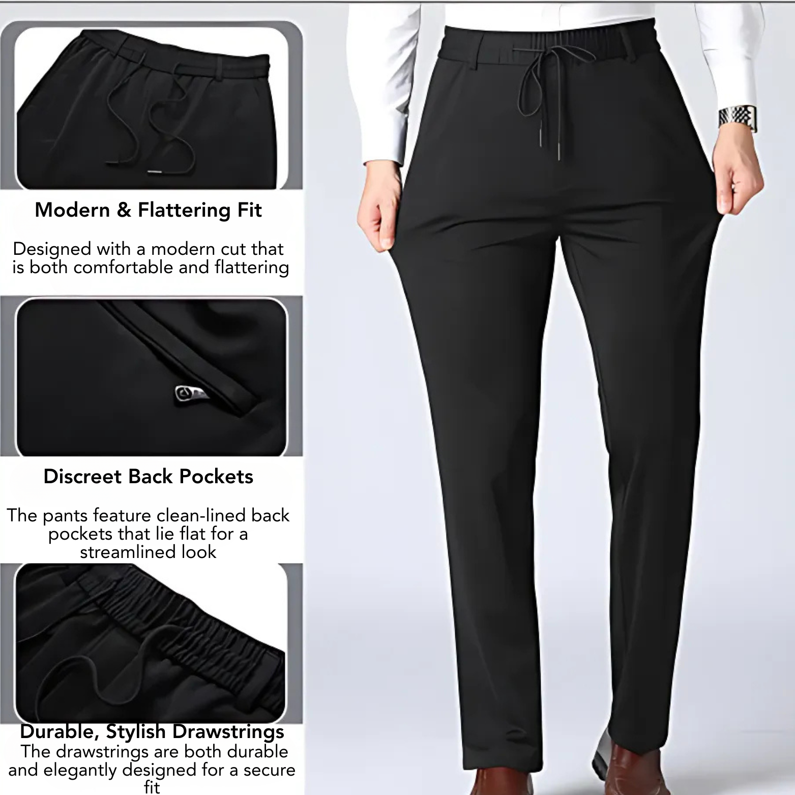Waistband elastic detail formal pants – The Crew