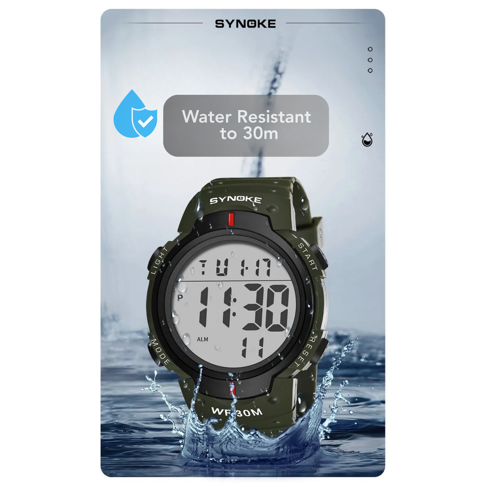 SYNOKE Digital Watch Water Resistant Test – The Crew