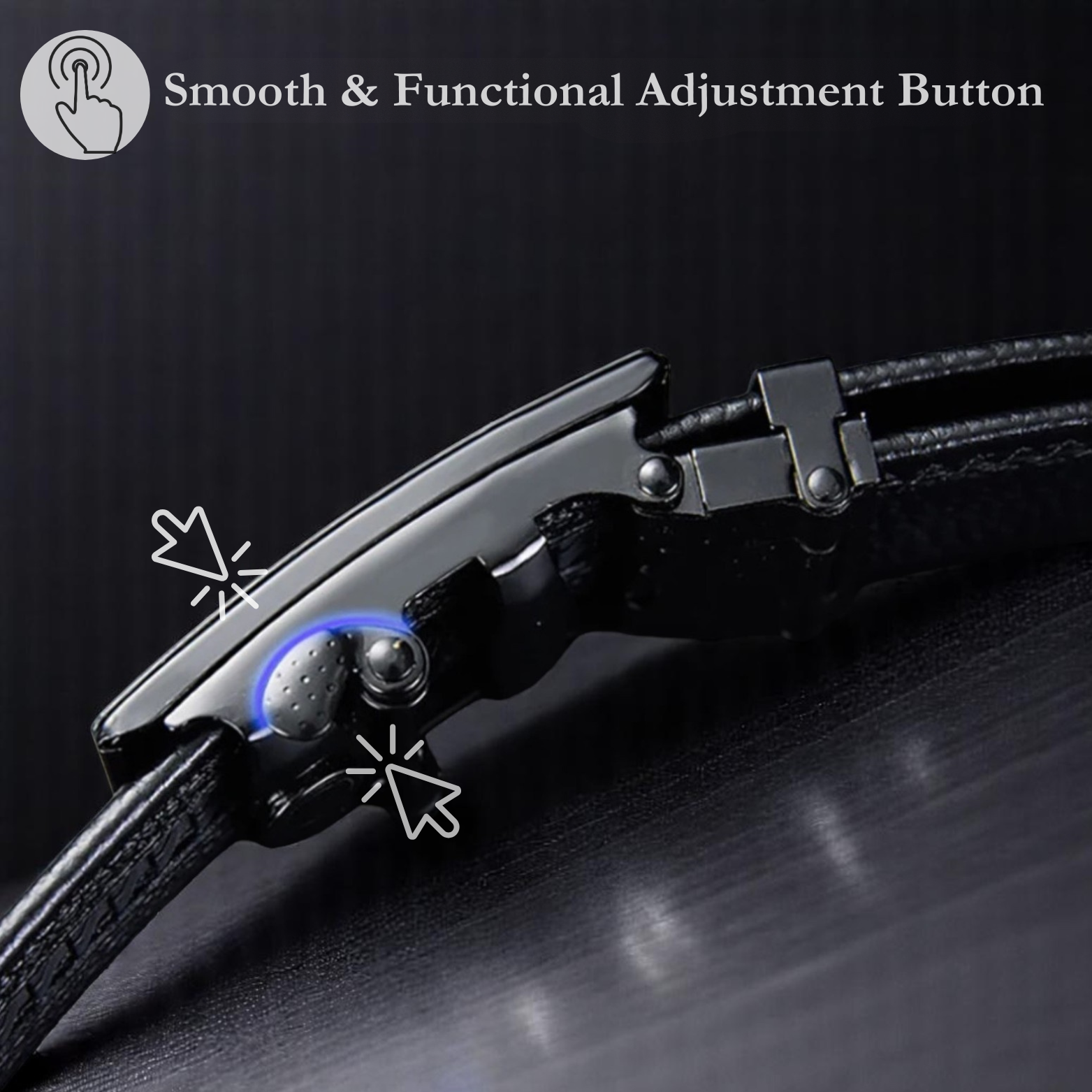 Men’s PU Leather Belt Buckle Detail – The Crew