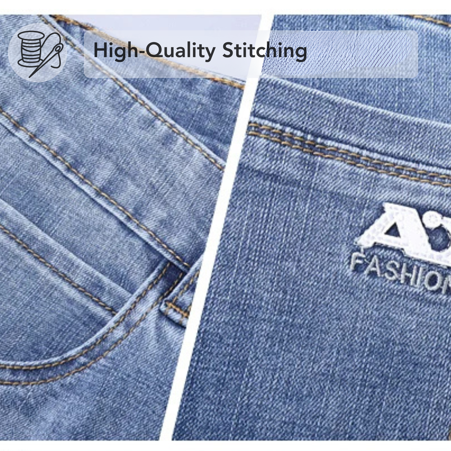 Men slim fit jeans quality stitching detail – The Crew