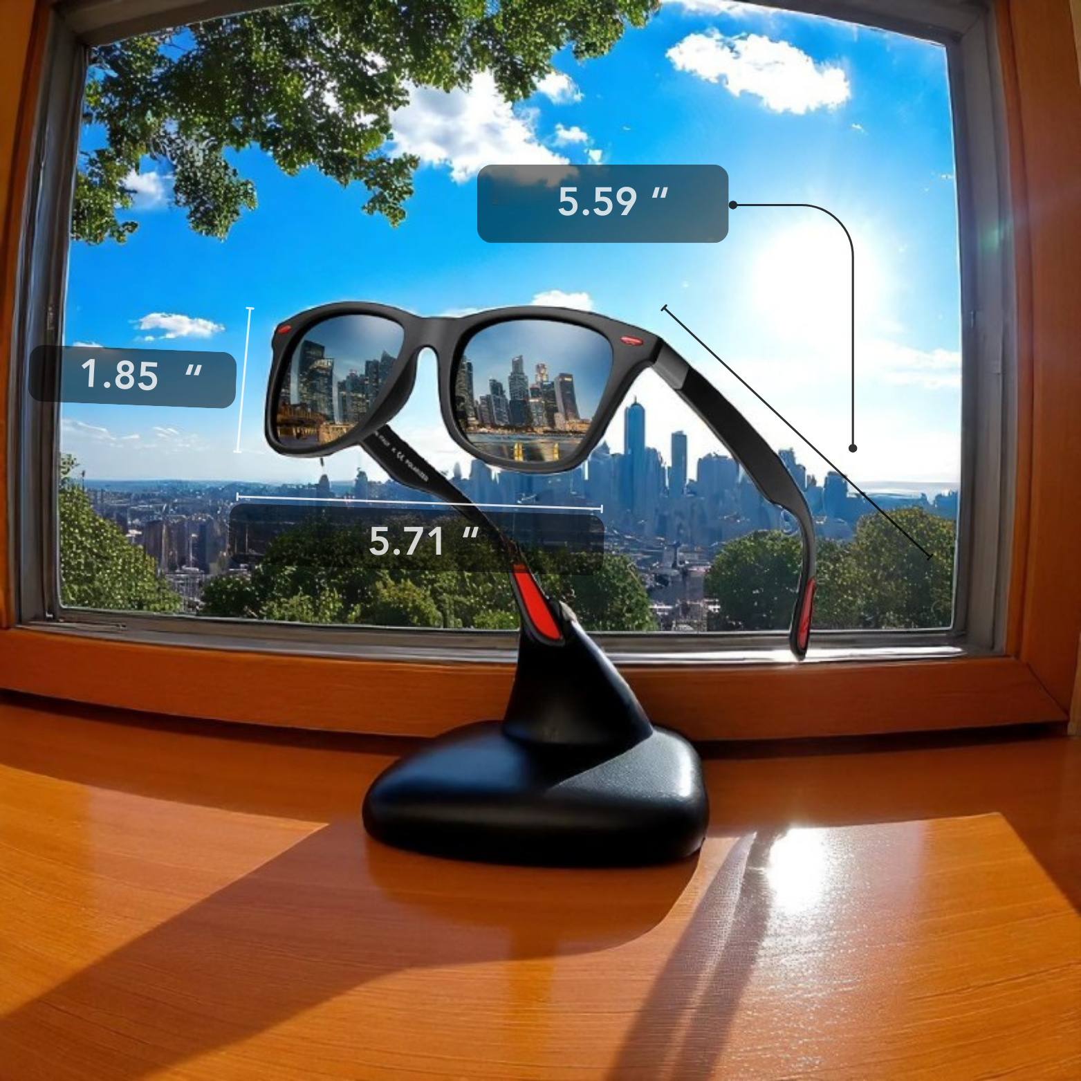 Men square polarized sunglasses desk stand – The Crew