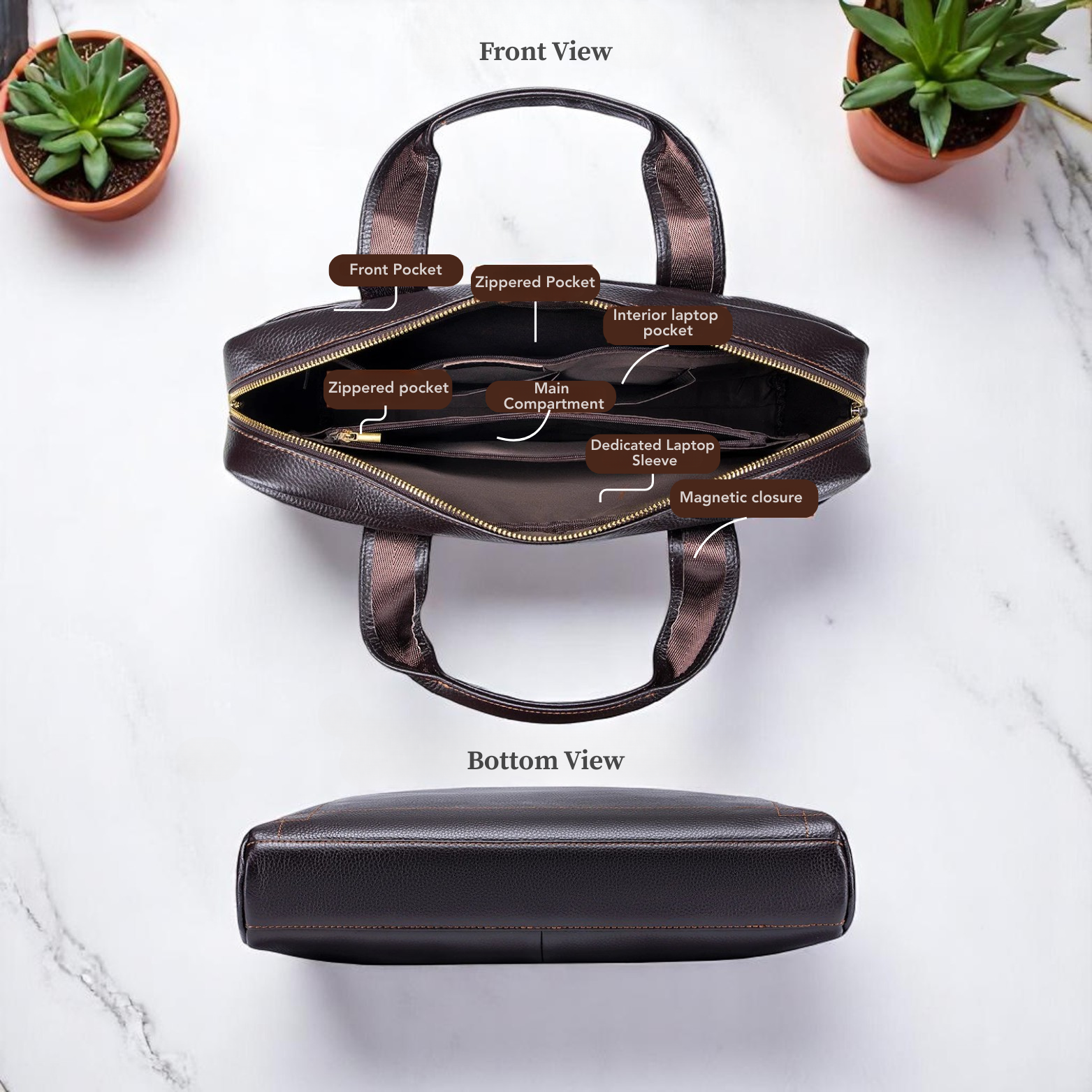 Men’s Leather Executive Bag Packaging Display – The Crew