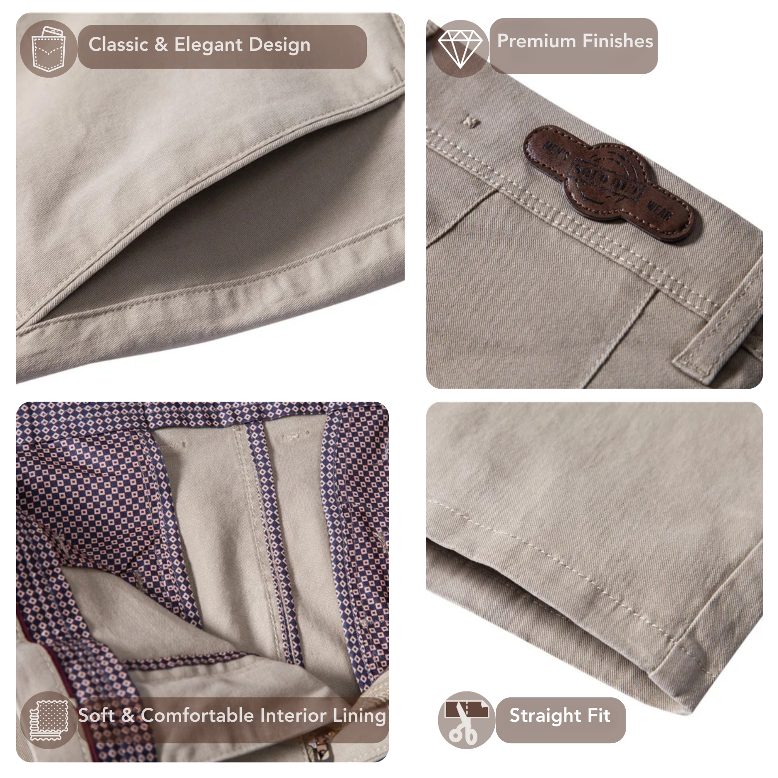 Men’s Cotton Pants Stitching Detail – The Crew