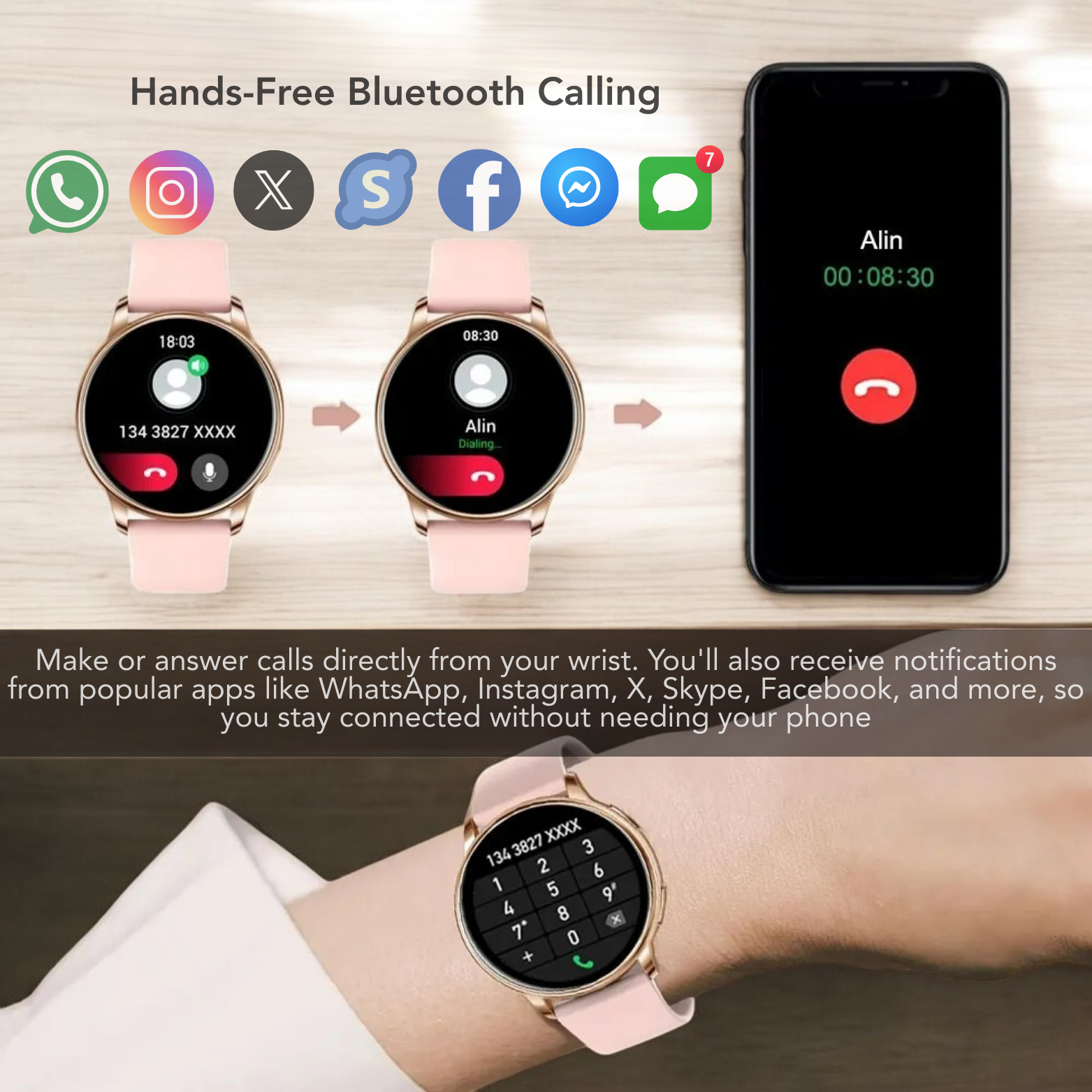 Y22 Smartwatch Call and Message Notifications – The Crew