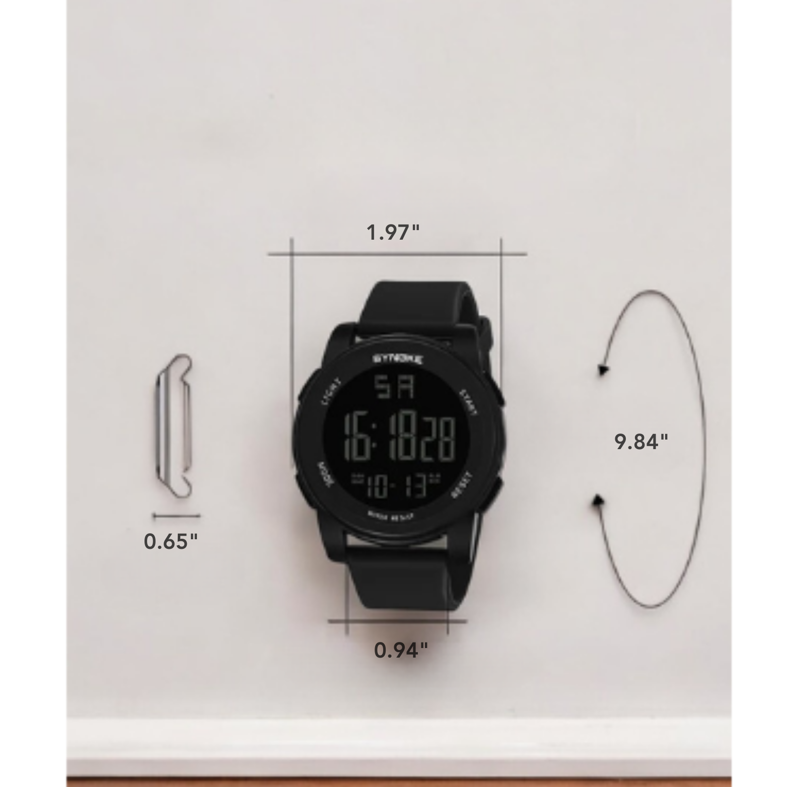 SYNOKE Digital Sports Watch Dimensions – The Crew