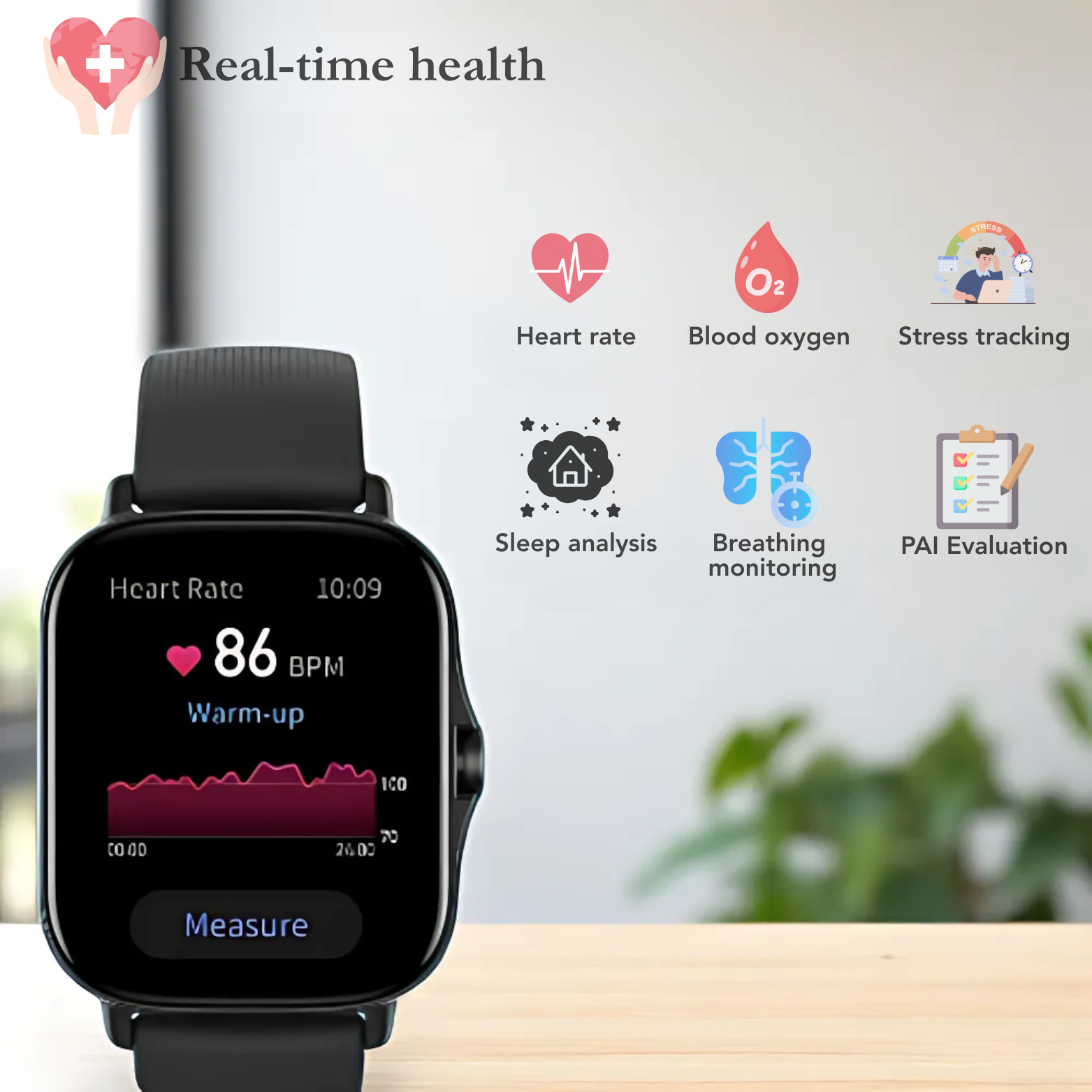 Amazfit GTS 2 Health Tracking Features Screen – The Crew