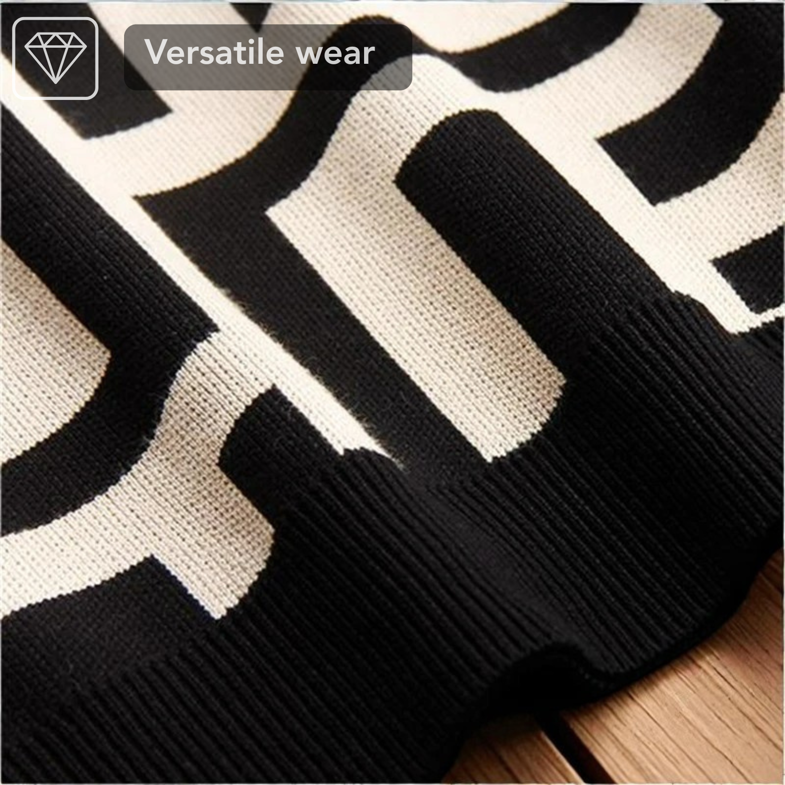 Premium Geometric Pattern Cotton Knit Detail – The Crew