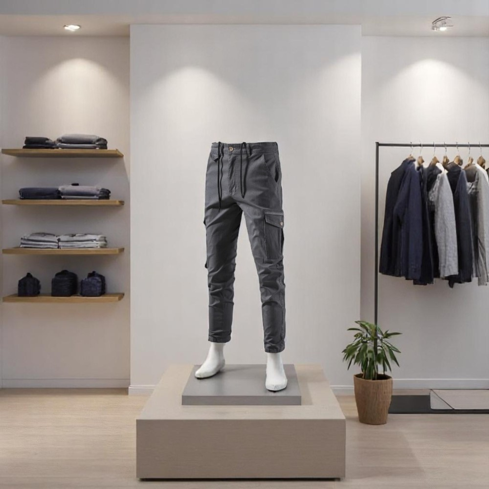 Men’s Gray Cargo Pants Studio Display – The Crew