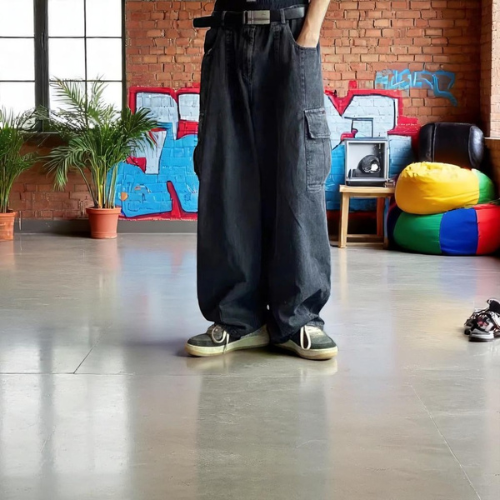 Men’s Wide Cargo Streetwear Jeans – Pockets & Urban Style – The Crew
