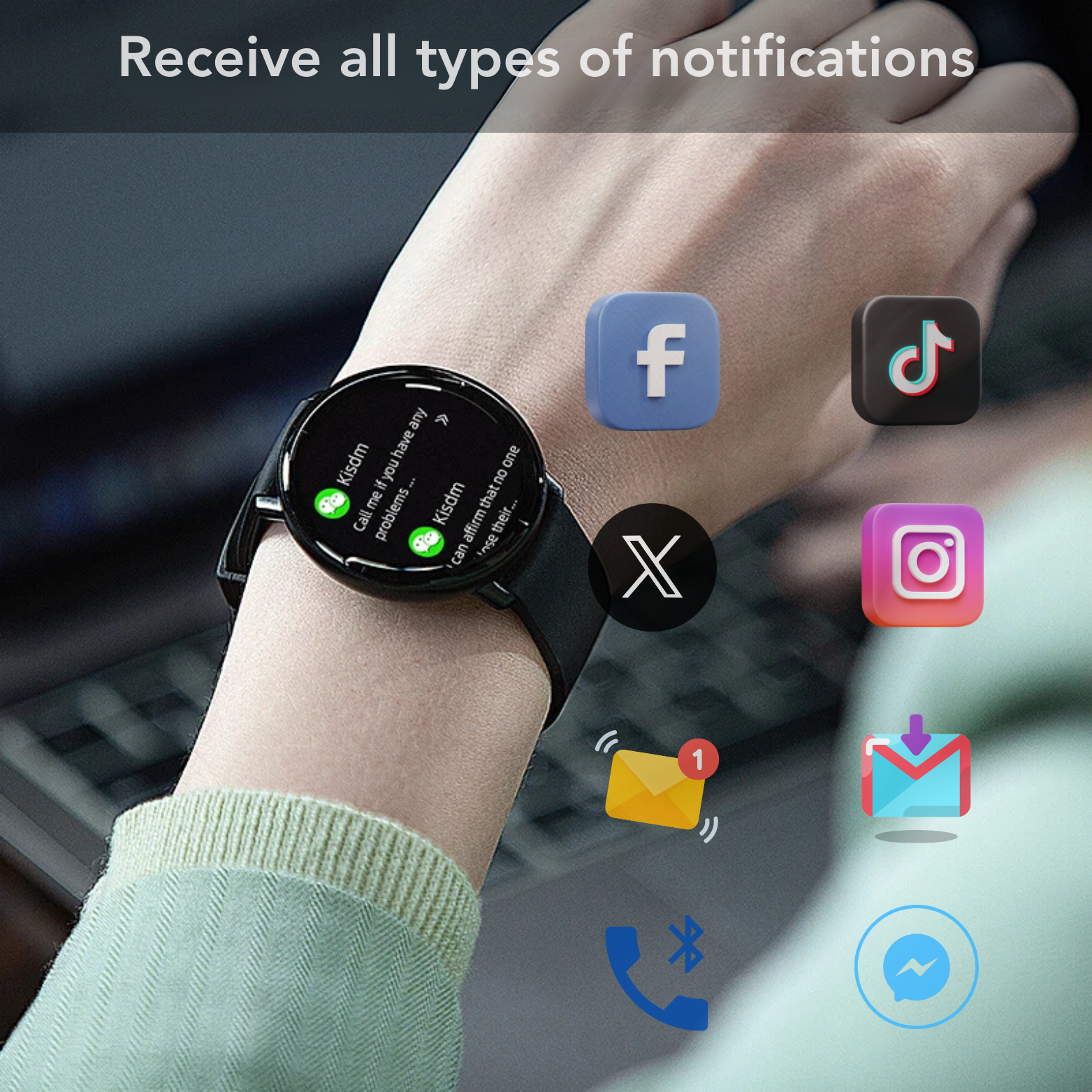 Mibro Lite smartwatch social notifications display – The Crew