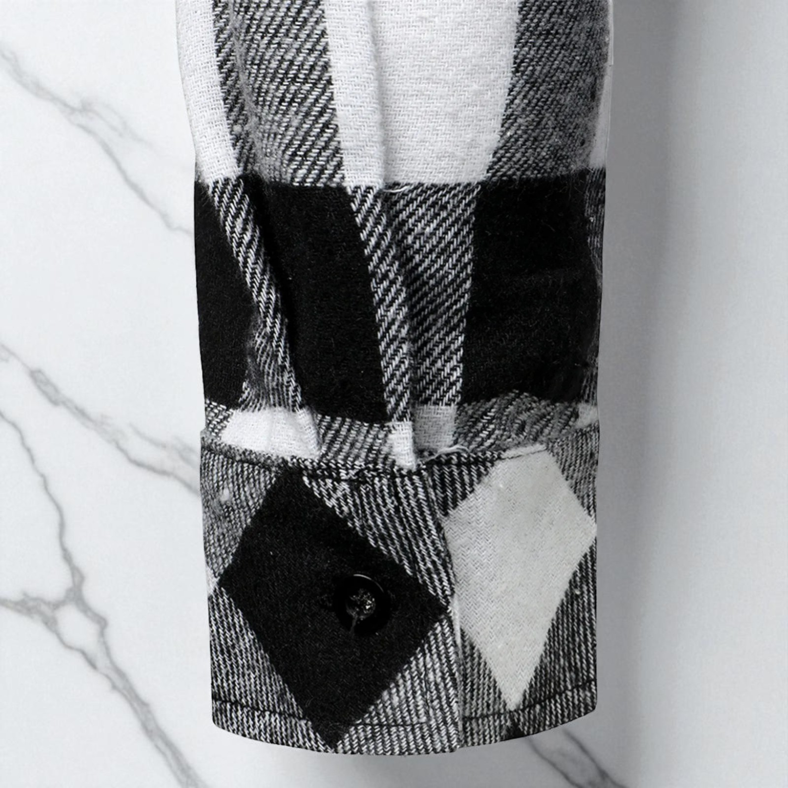 Men shirt front Sleeve detail close up – The Crew