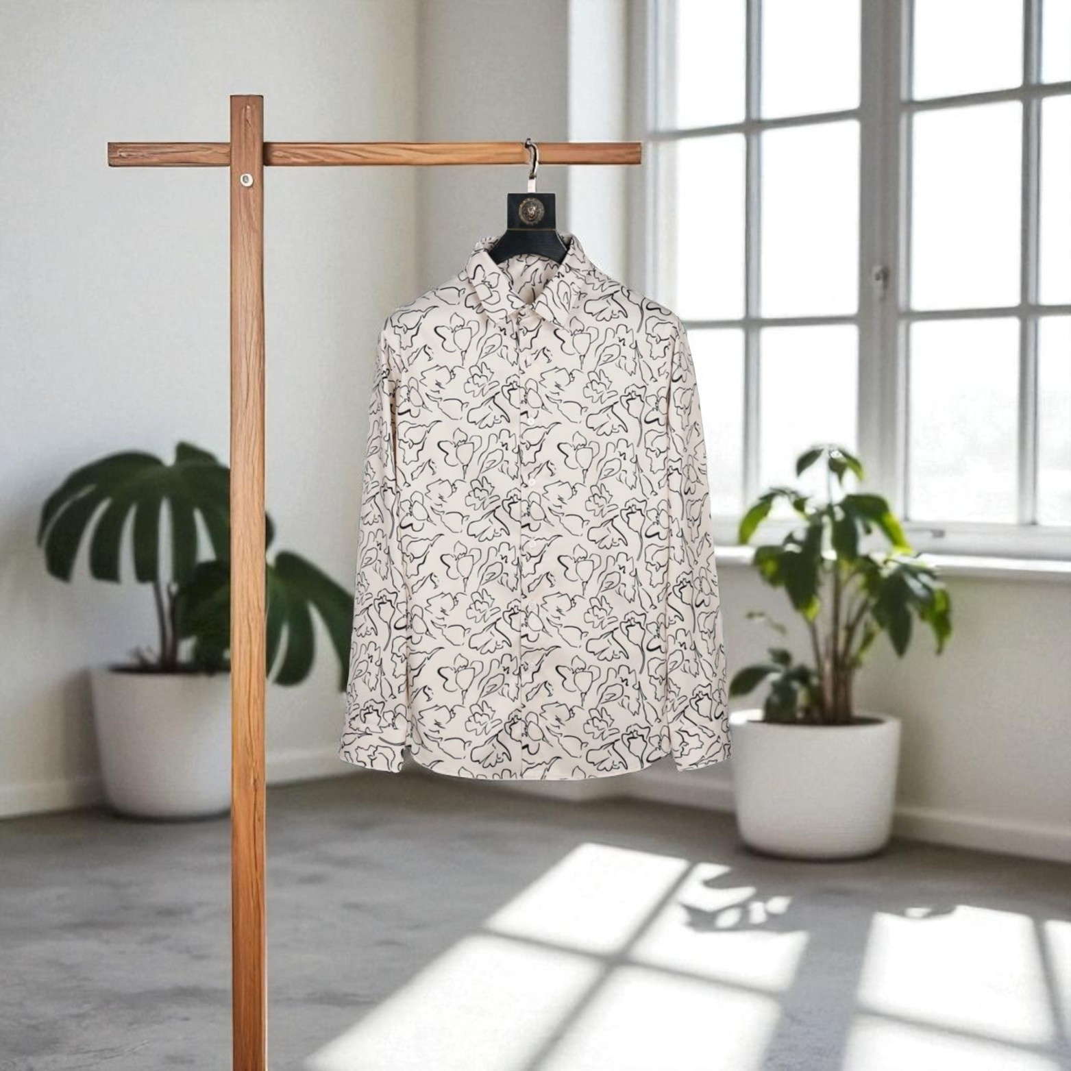 Beige 3D Print Men’s Shirt Rack Display – The Crew