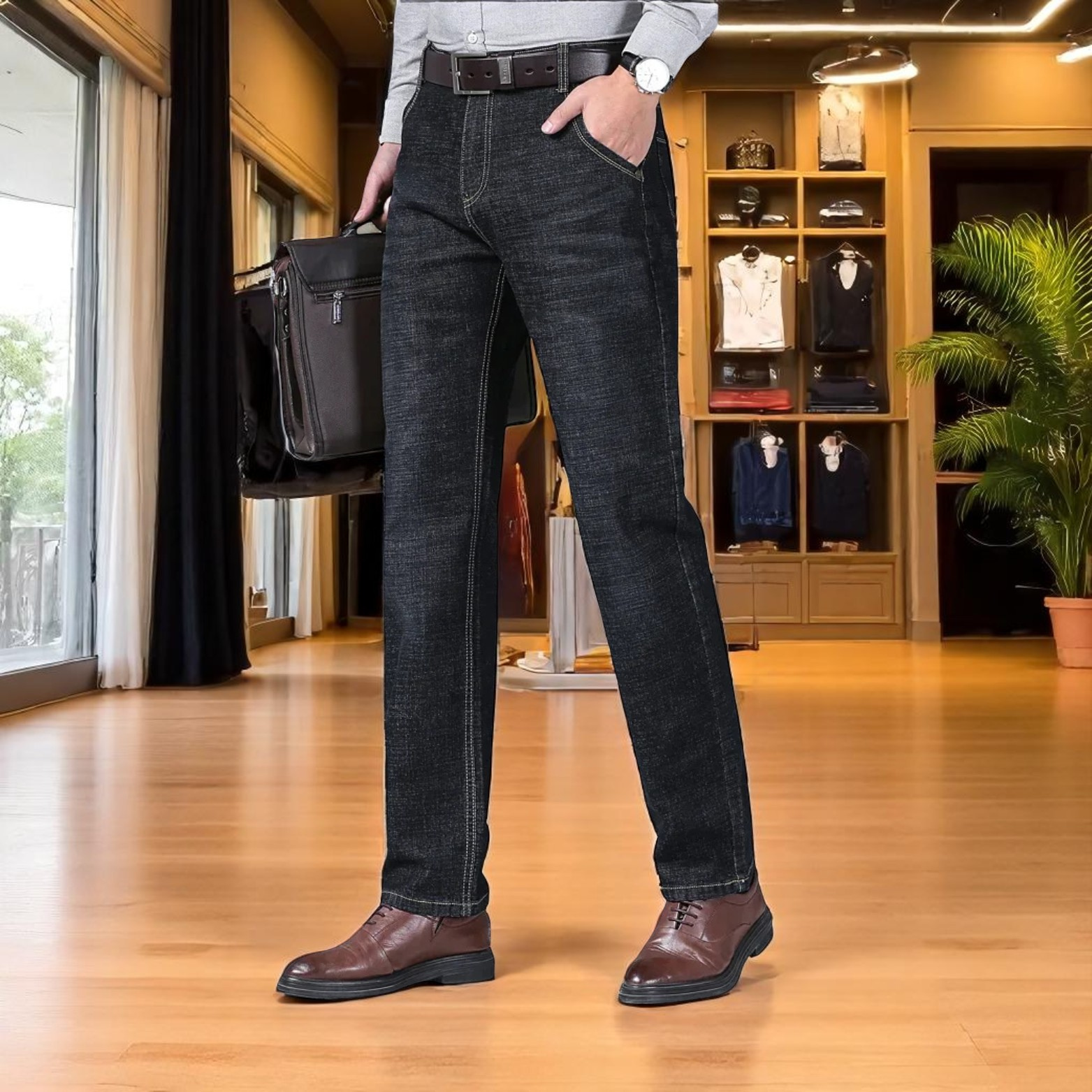 Men casual slim fit jeans lifestyle walking – The Crew