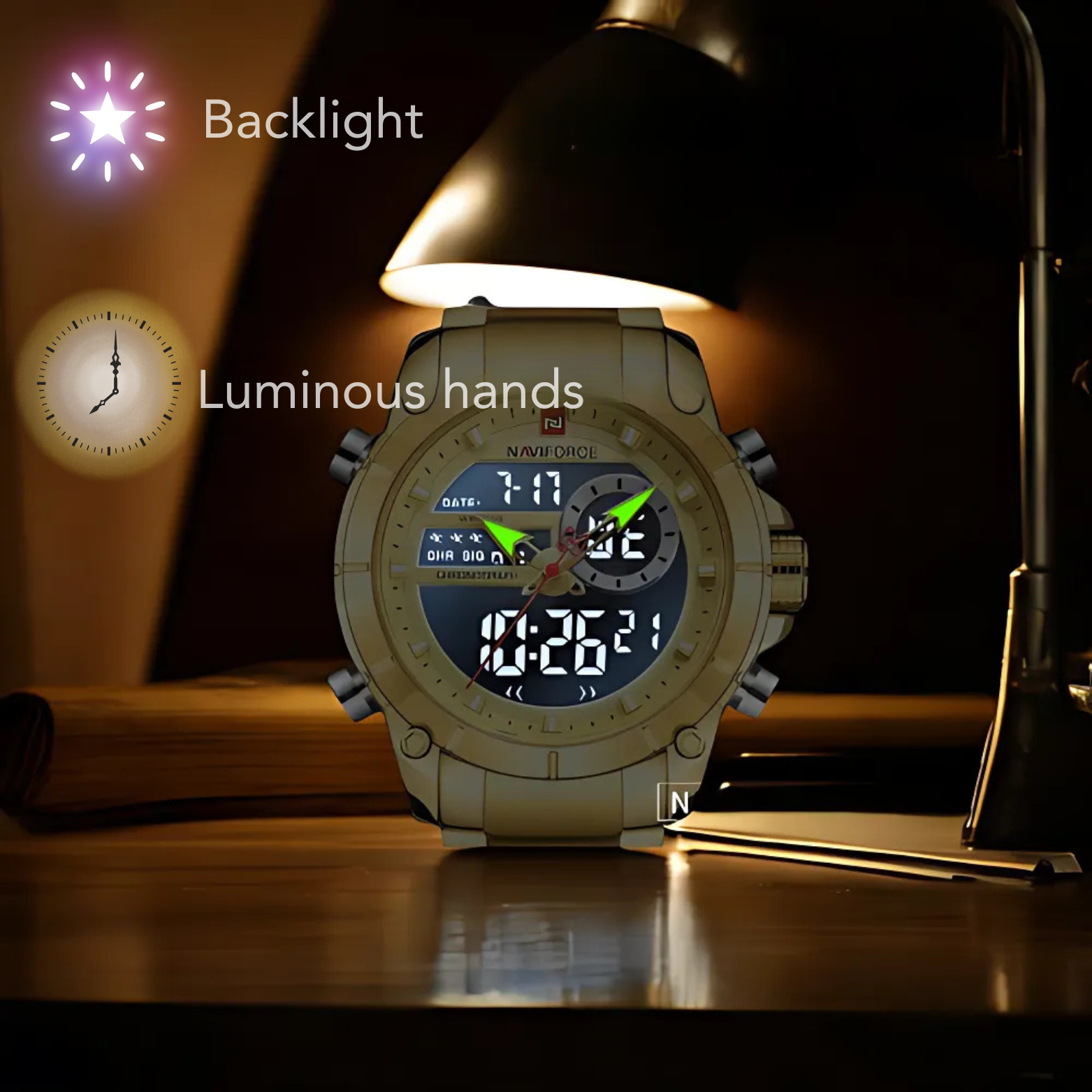 NAVIFORCE NF9163 Dual Display Night Luminous Mode – The Crew