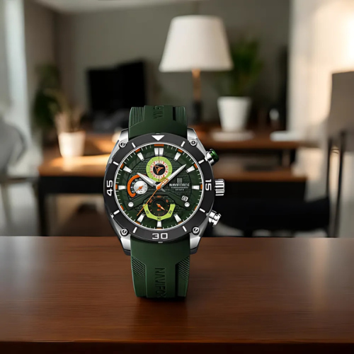 NAVIFORCE NF8038 Sport Chronograph Green Lifestyle Wrist – The Crew