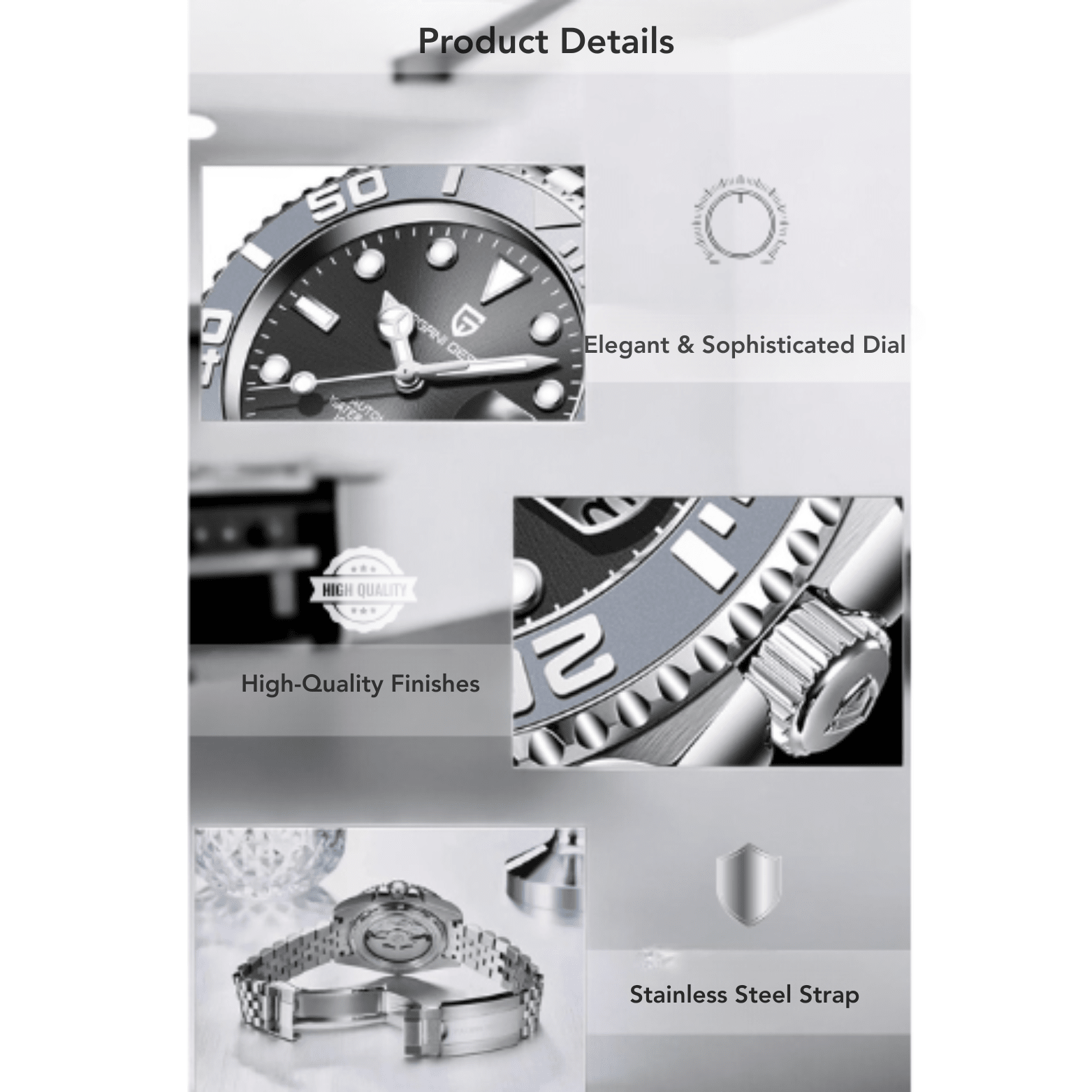 PAGANI Sapphire Crystal Mechanical Watch – Men’s Luxury Style - The Crew