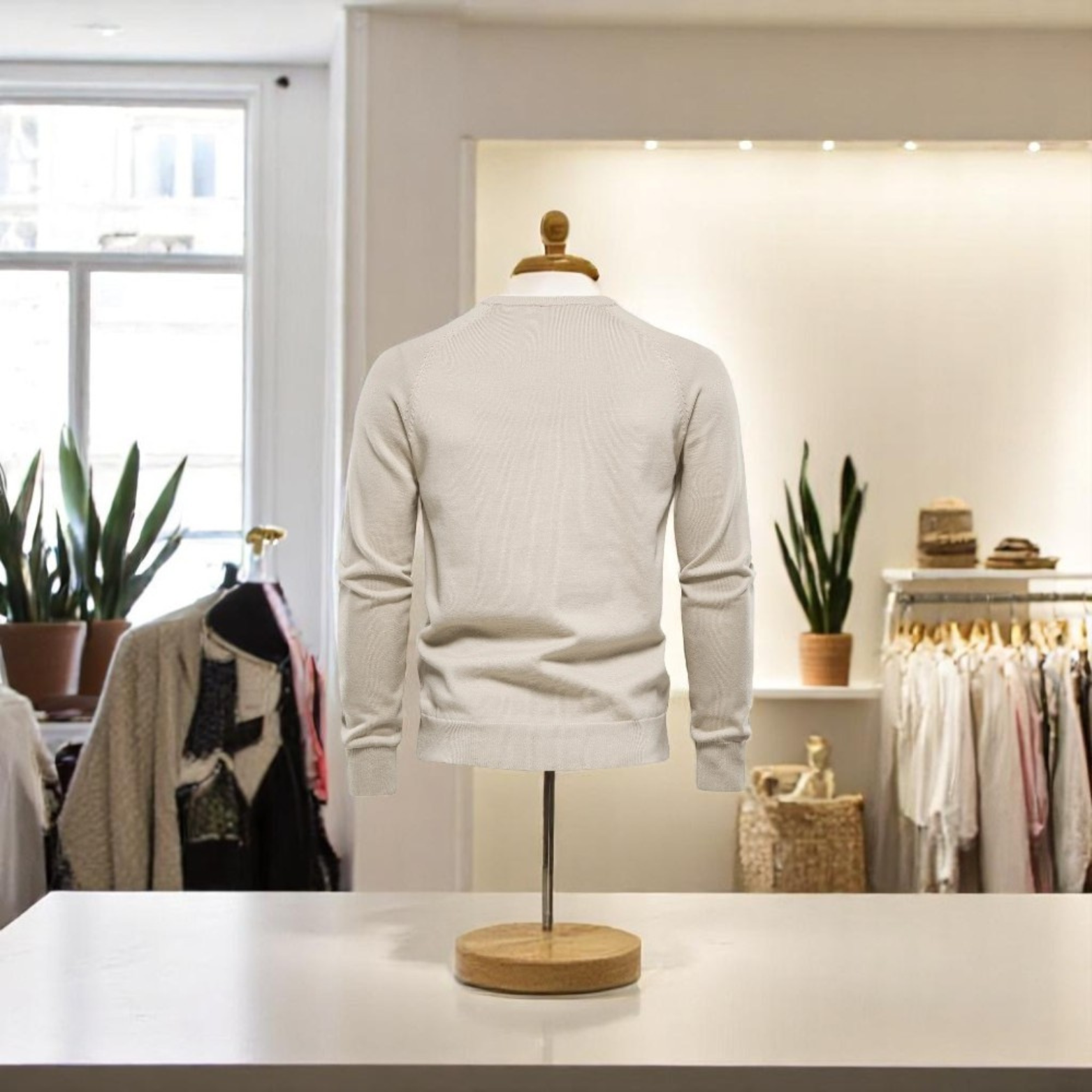 Men’s Diamond Knit Sweater Store Display – The Crew