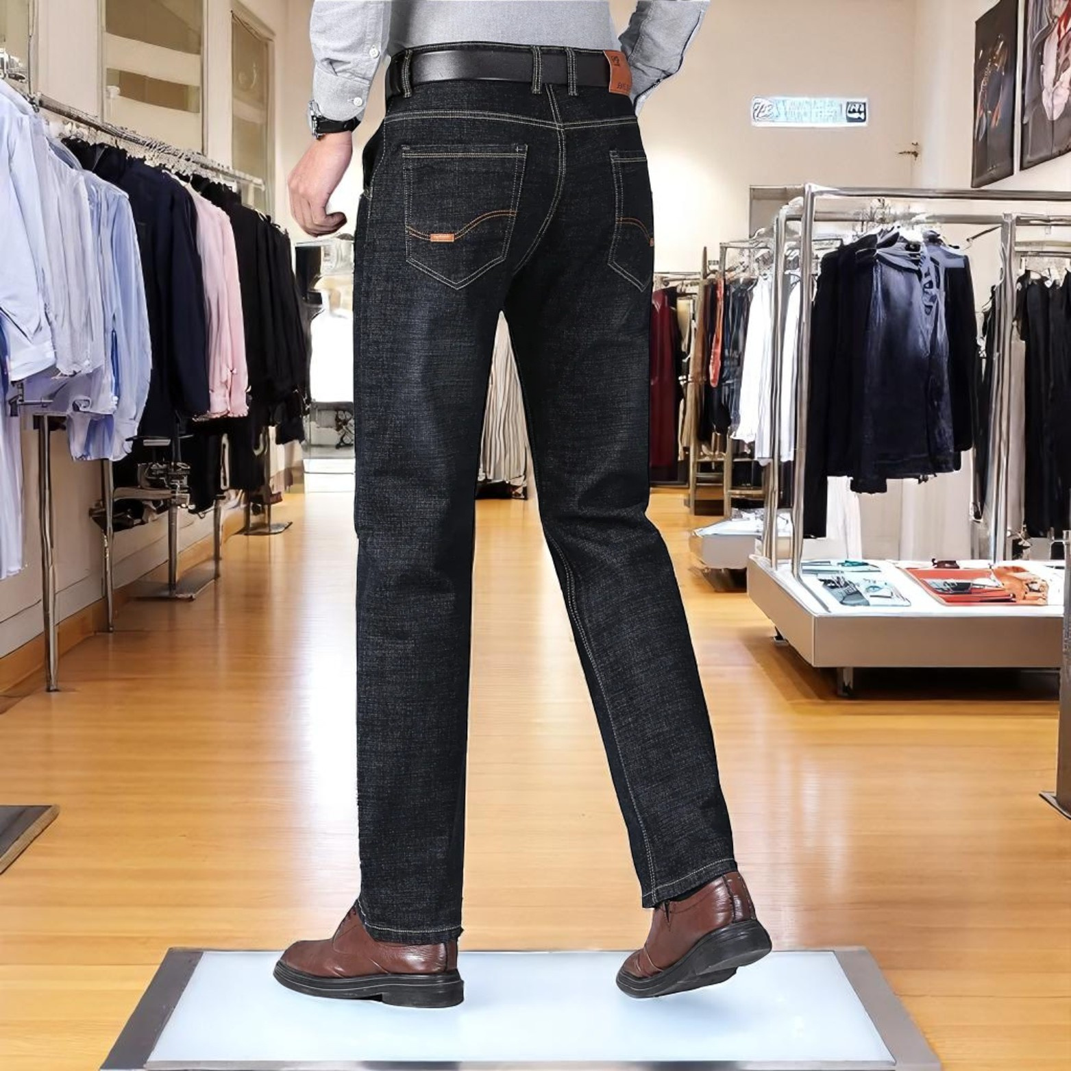 Men slim fit jeans full body showroom look – The Crew