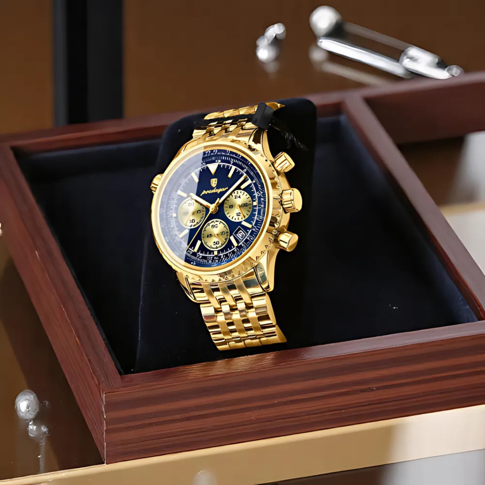 POEDAGAR 960 Military Chronograph Gift Box Display – The Crew