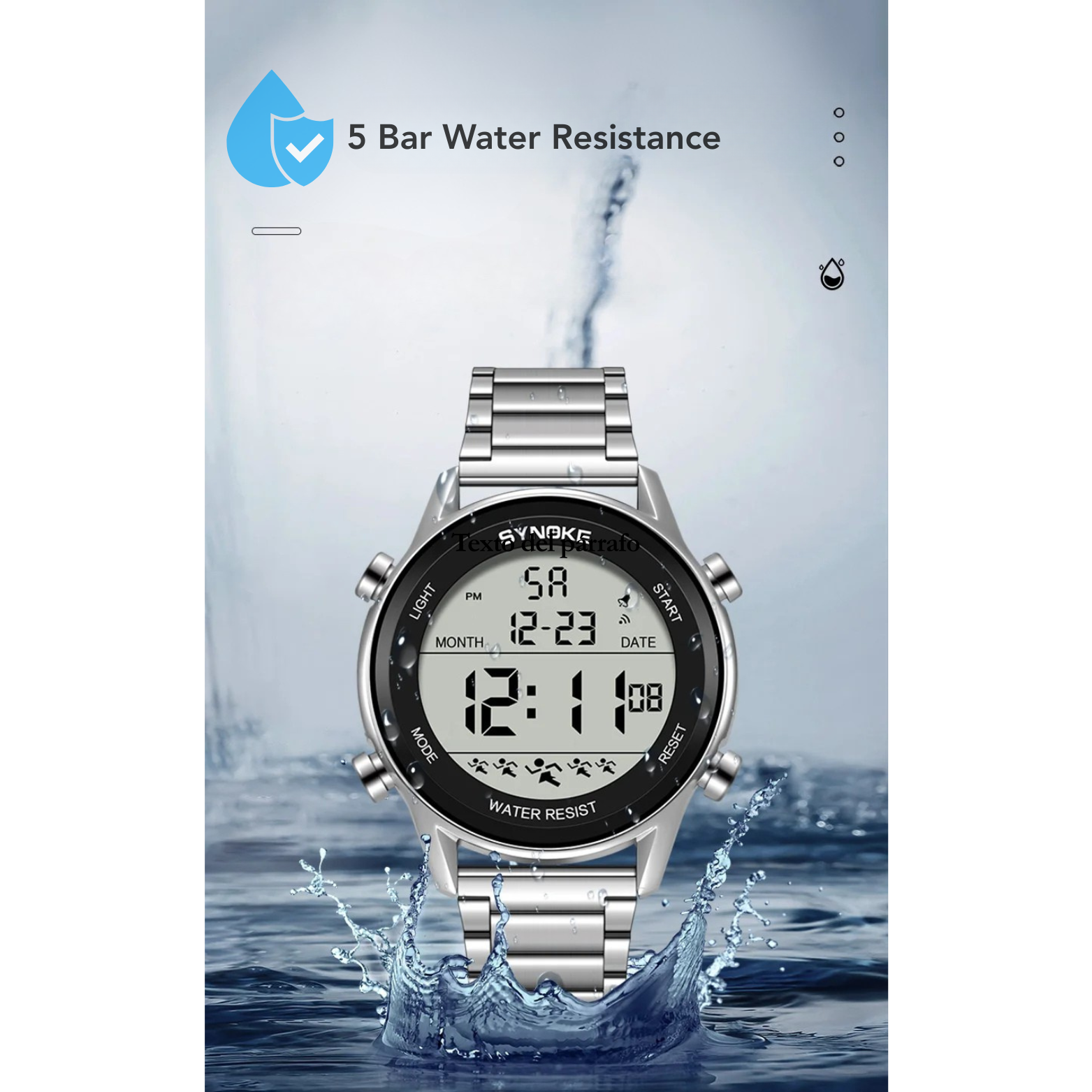 SYNOKE Stainless Steel Digital Watch Water Resistant Test – The Crew