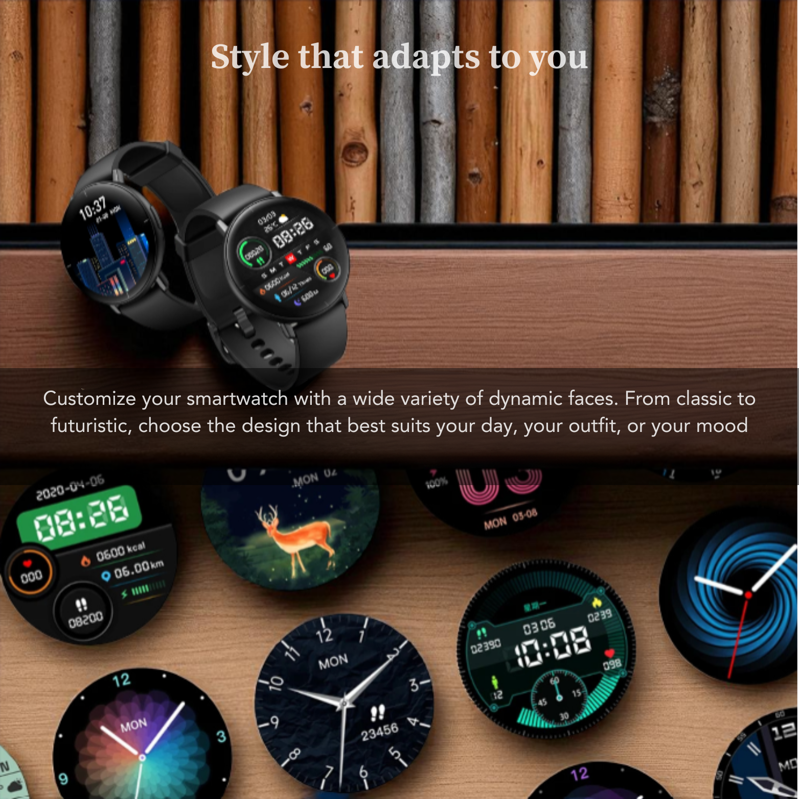 Mibro Lite smartwatch multiple watch faces collection – The Crew