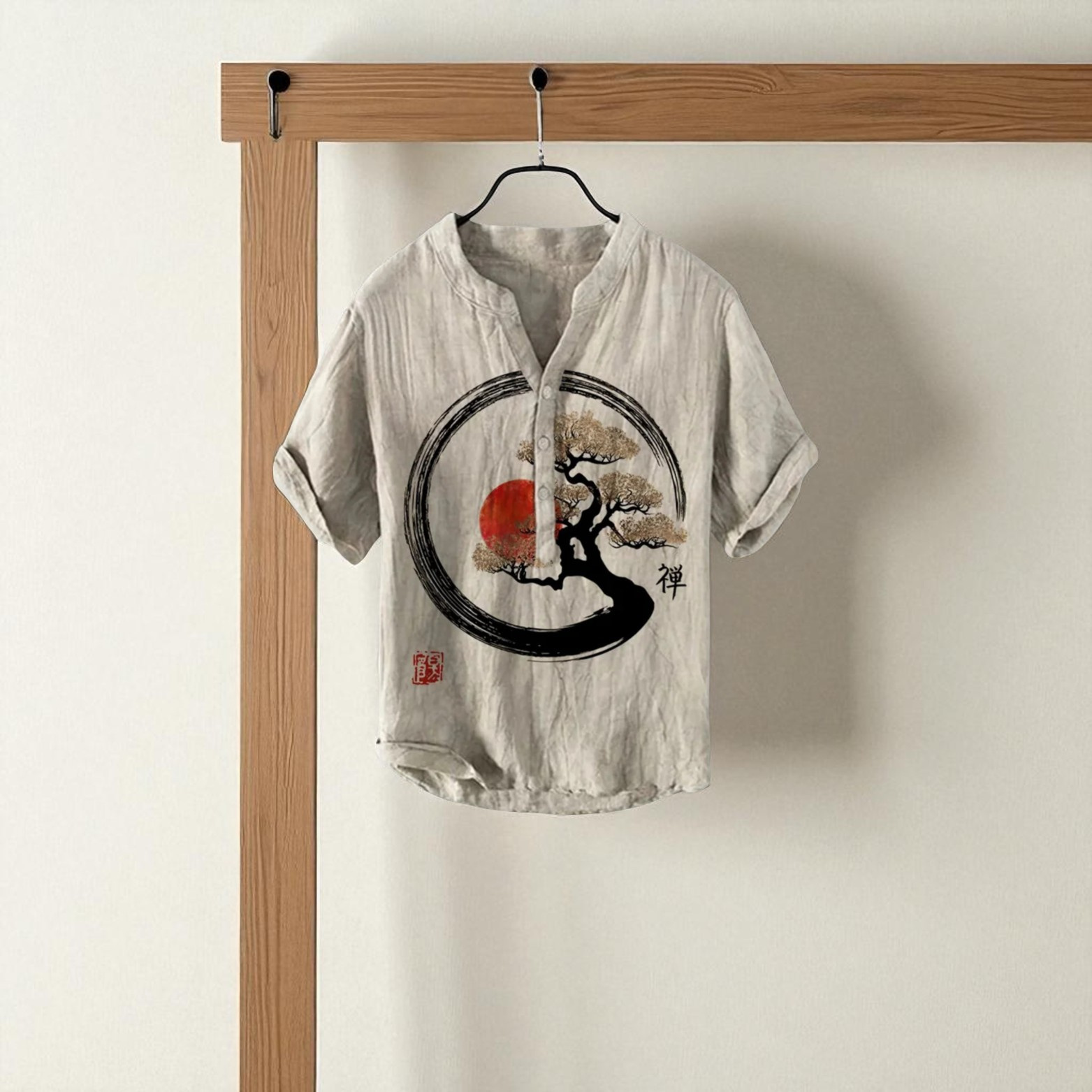 Men’s 3D Print Linen Shirt Wardrobe Display – The Crew