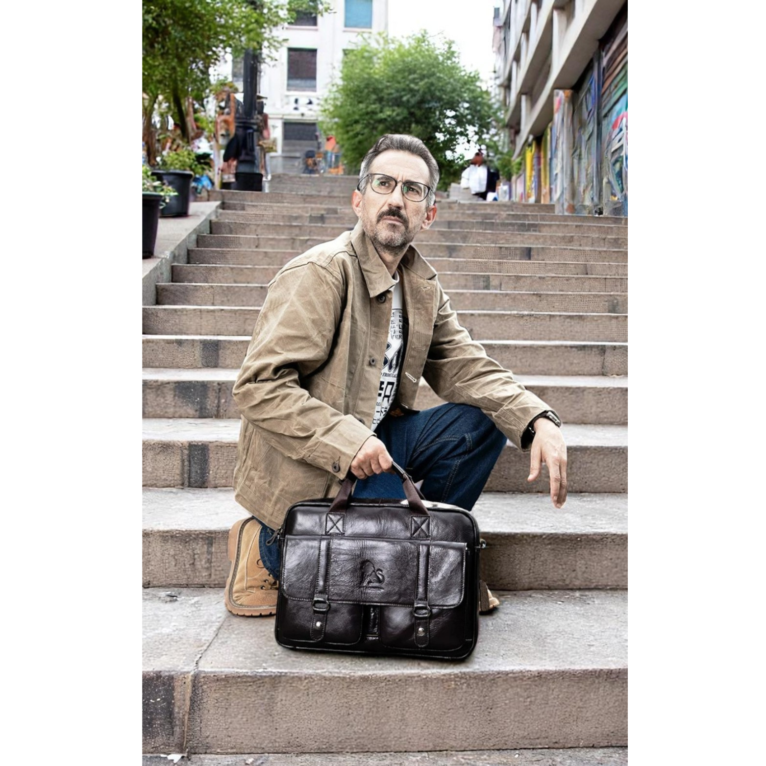 Men's Dominion Executive Premium Leather Briefcase