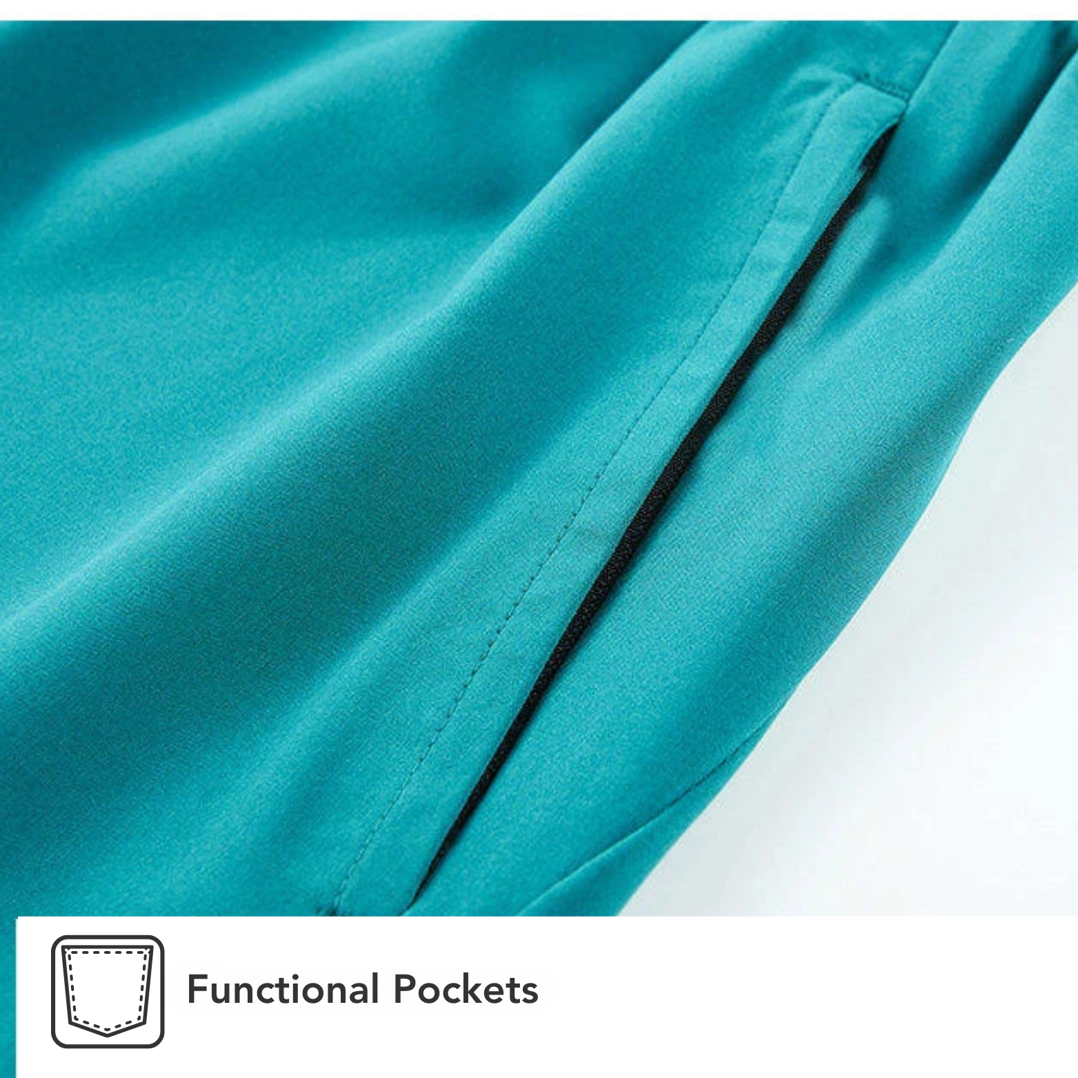 Green Men’s Ice Silk Beach Shorts Front Pocket View – The Crew