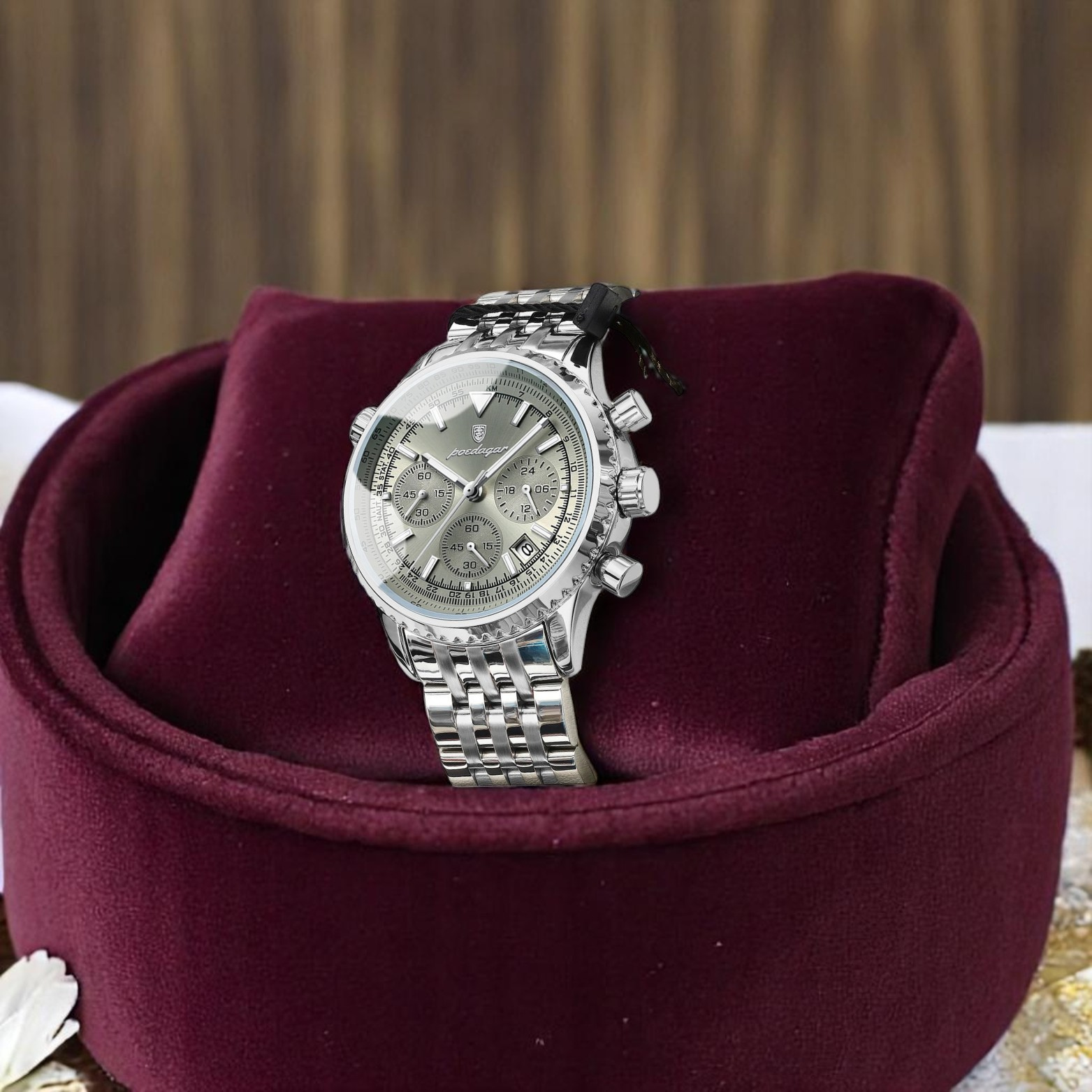 POEDAGAR 960 Gray Military Chronograph Luxury Lifestyle – The Crew