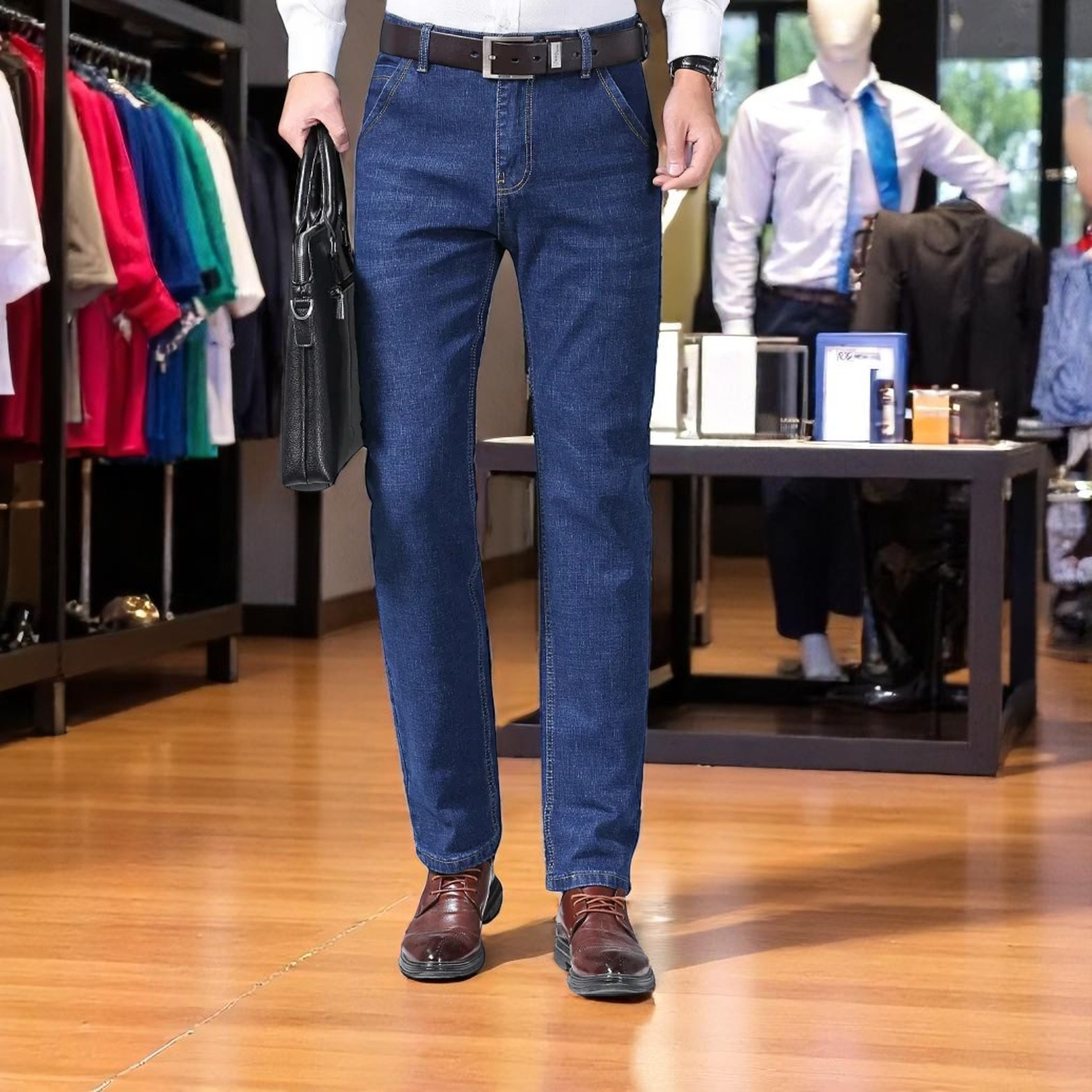 Men’s Casual Slim Fit Denim Jeans – Comfort & Style – The Crew