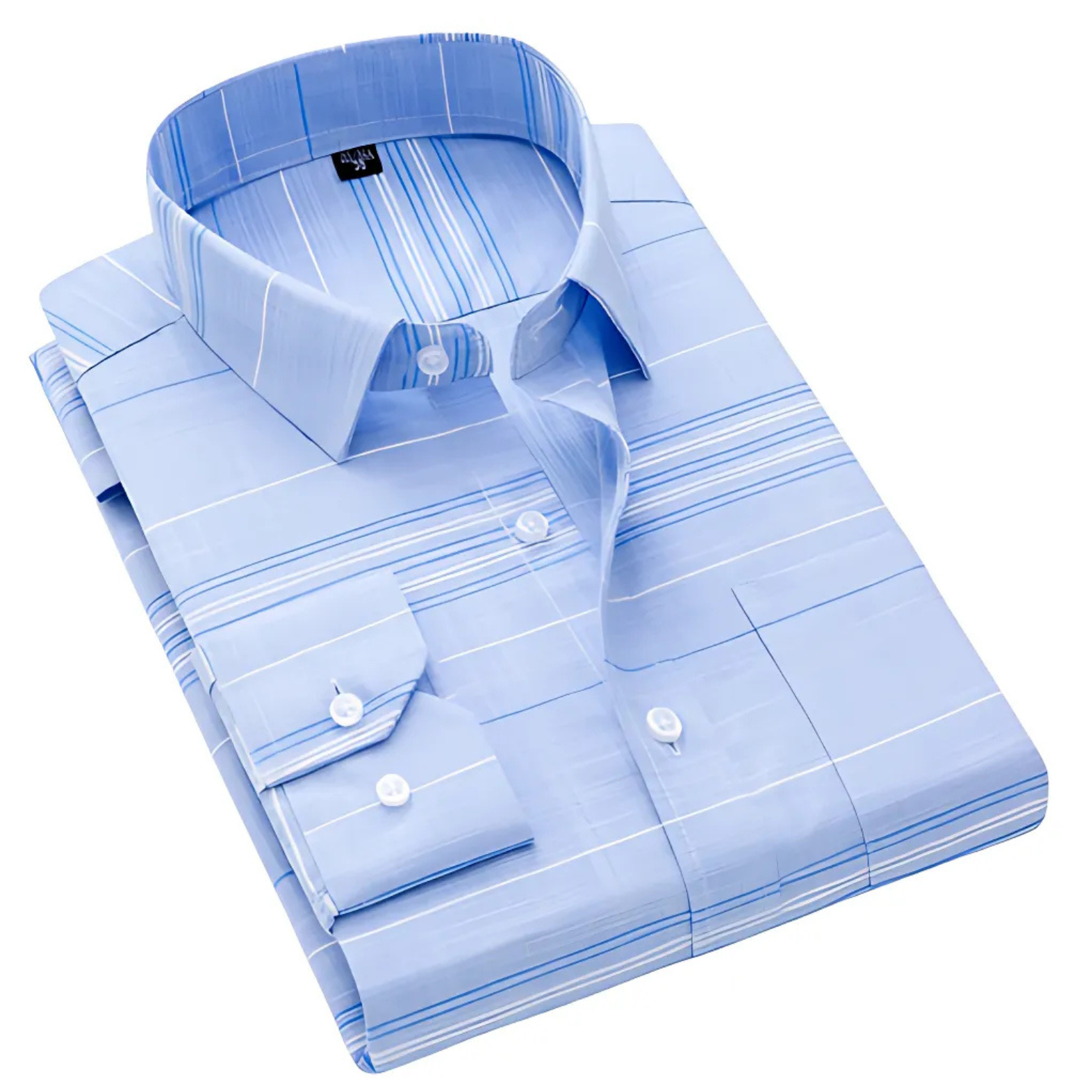 Light blue cotton shirt folded front view – The Crew